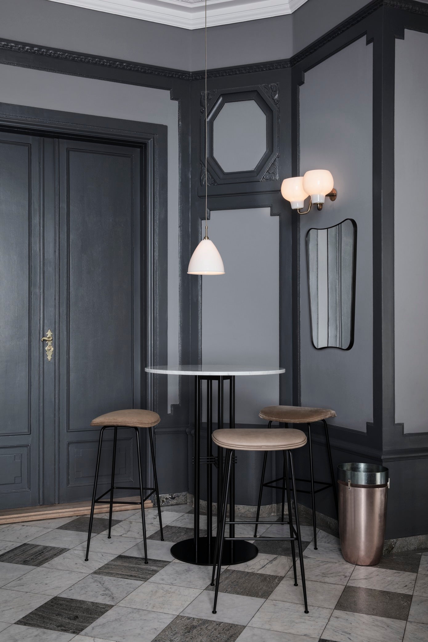 Závesná lampa BESTLITE BL9 mosadz s krémovým tienidlom