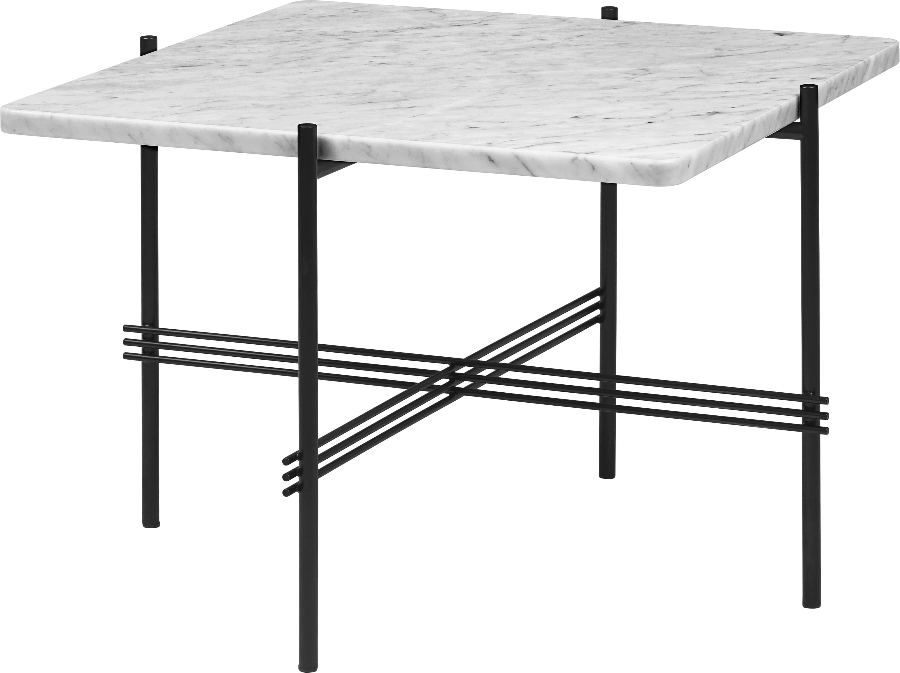 TS coffee table white marble with black base
