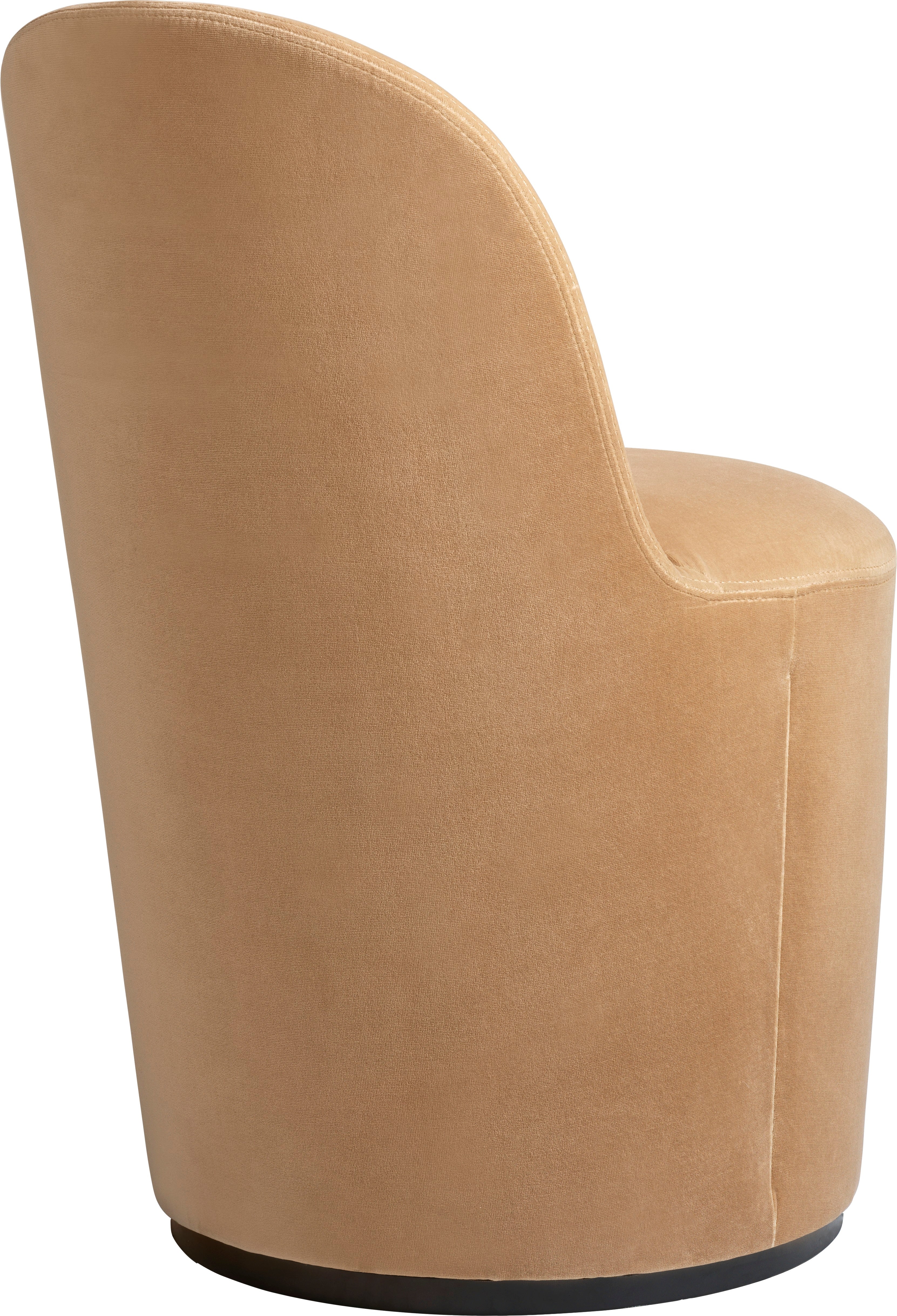 Upholstered TAIL armchair with a black base