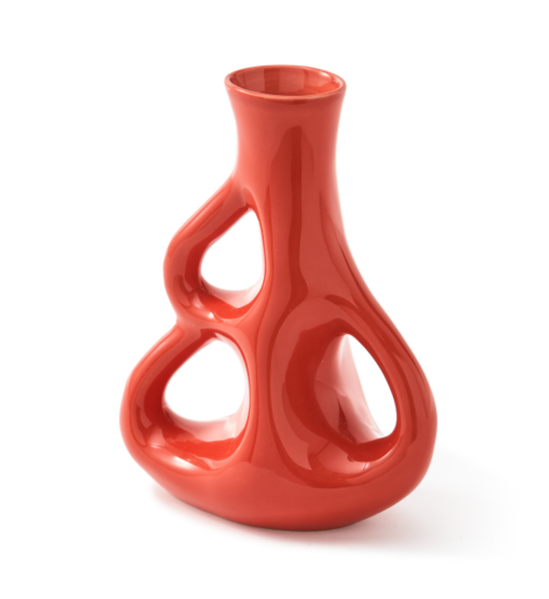 THREE EARS coral red vase