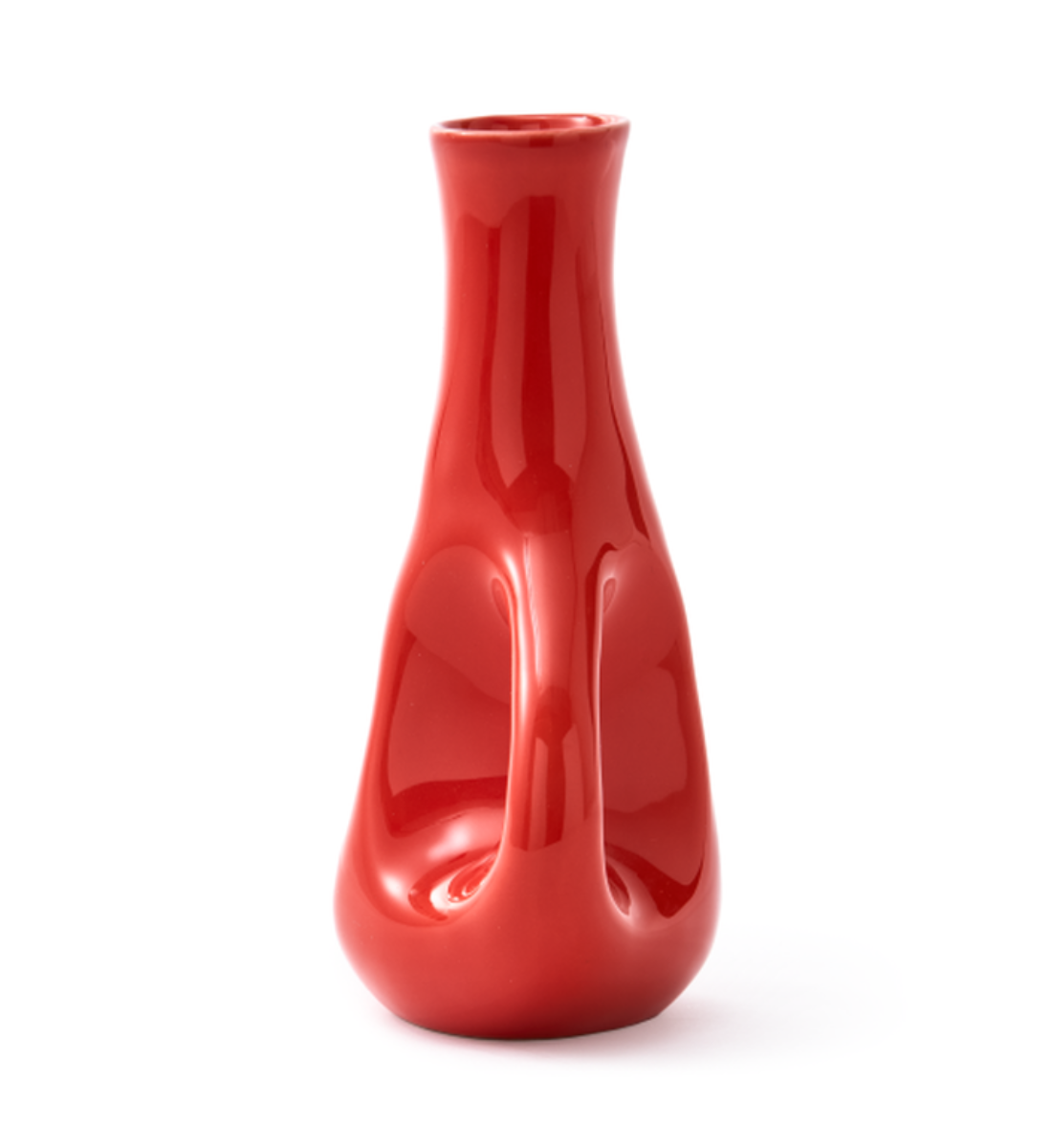 THREE EARS coral red vase
