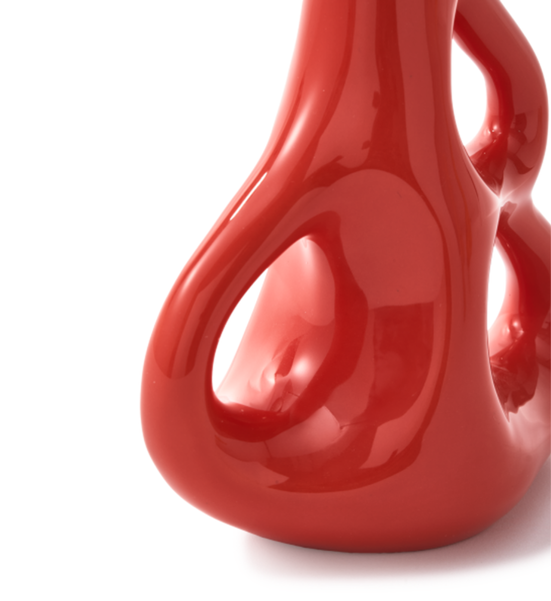 THREE EARS coral red vase