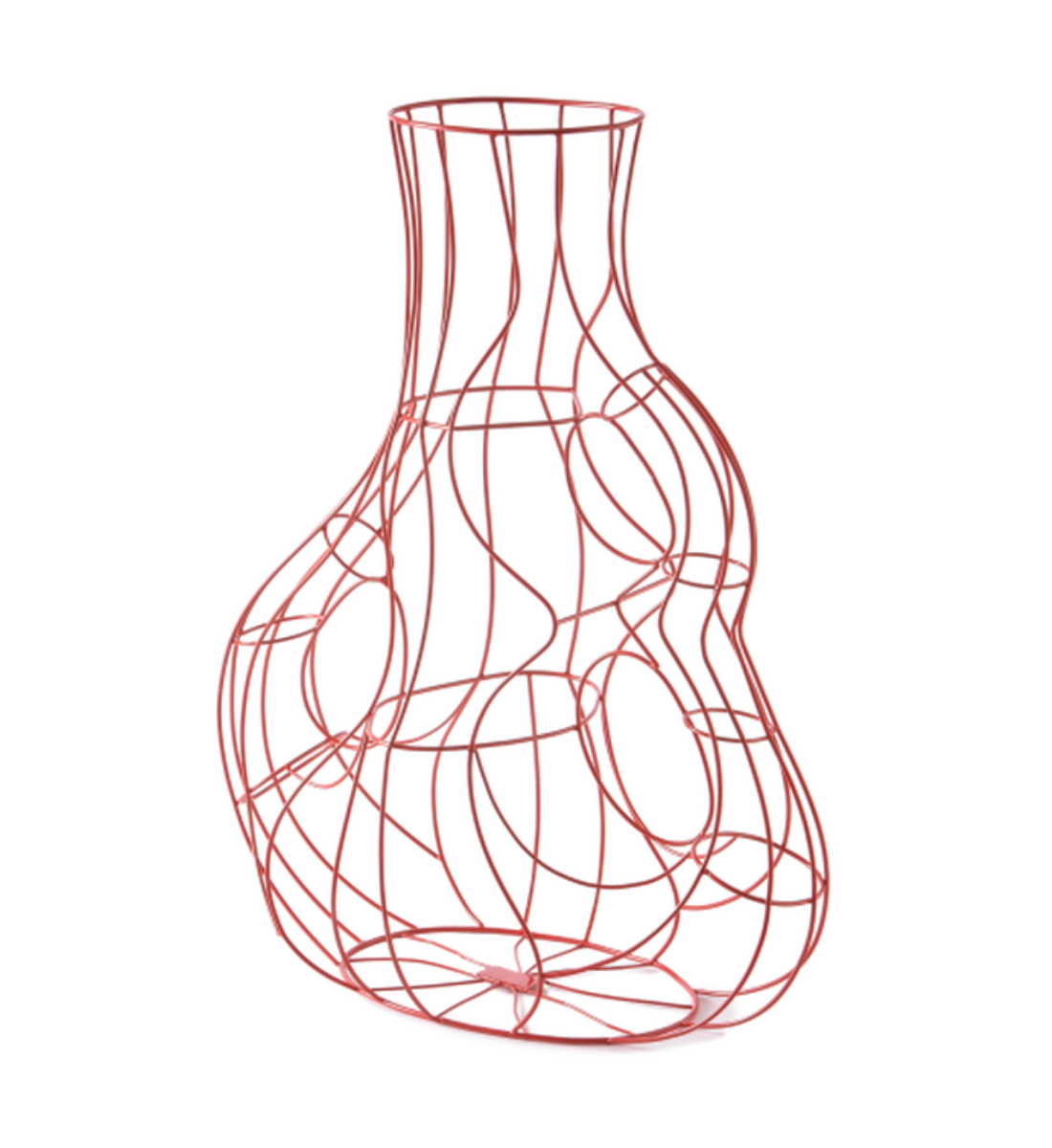 THREE EARS FRAME coral red vase