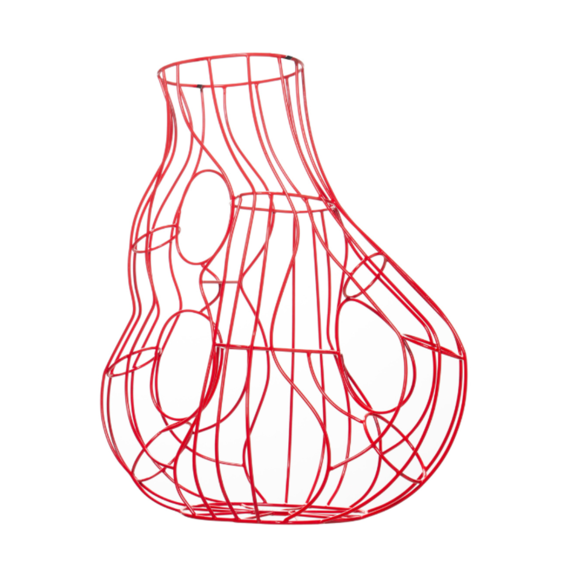 THREE EARS FRAME coral red vase