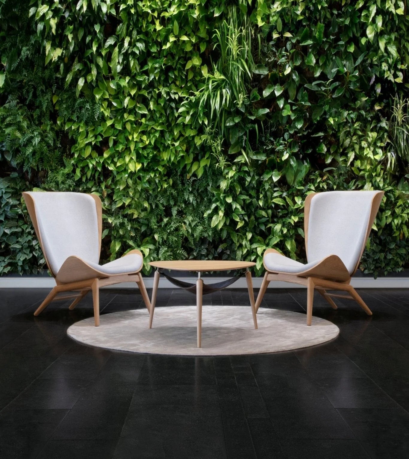 Kávový stolík HANG OUT dub so striebornými podperami