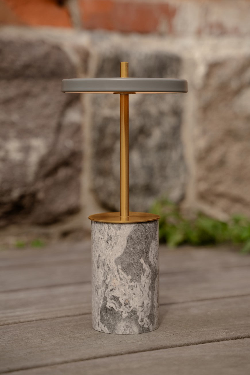 Stolná lampa ASTERIA MOVE MINI šedý mramor so zlatým prvkom