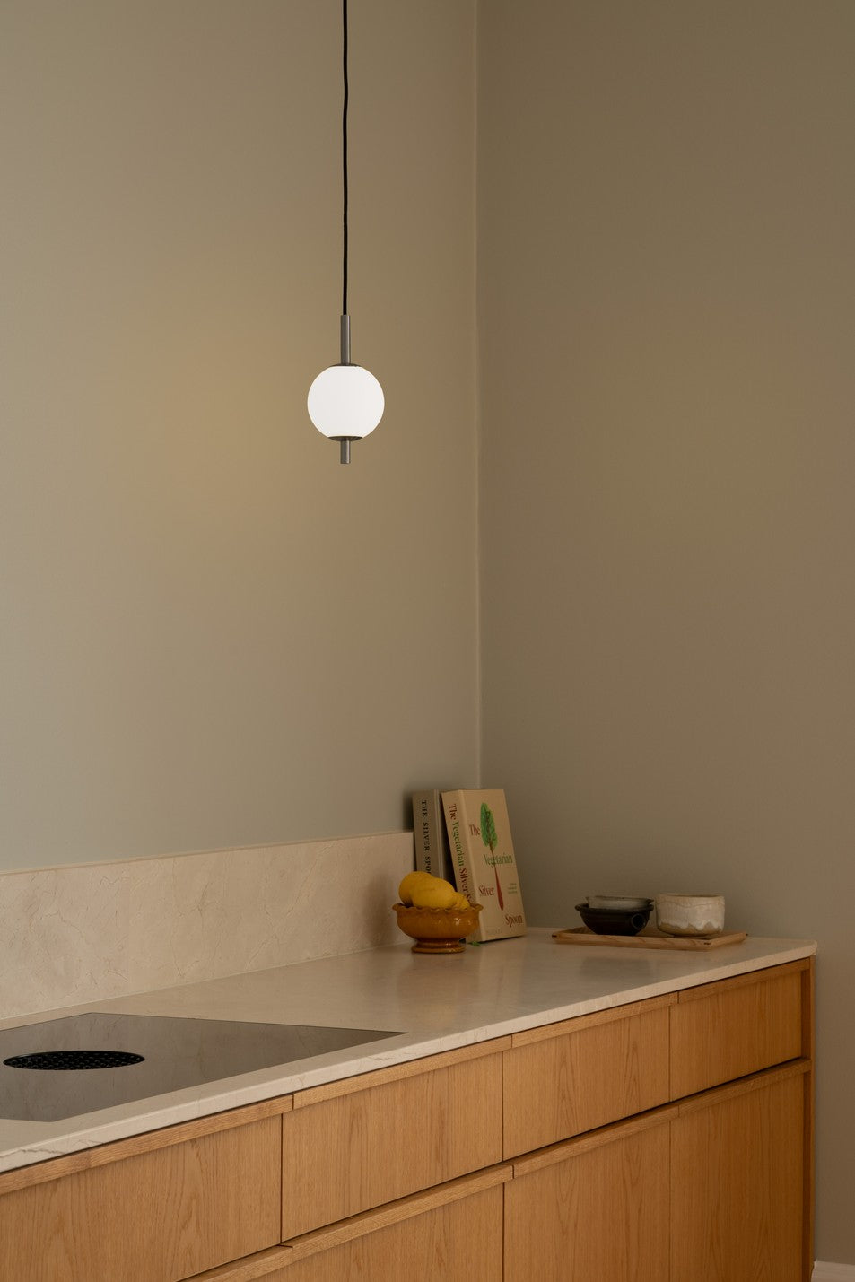 AUDREY white pendant lamp with silver insert