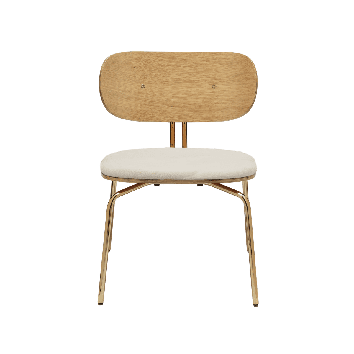 Curious chair cream plush with a golden base