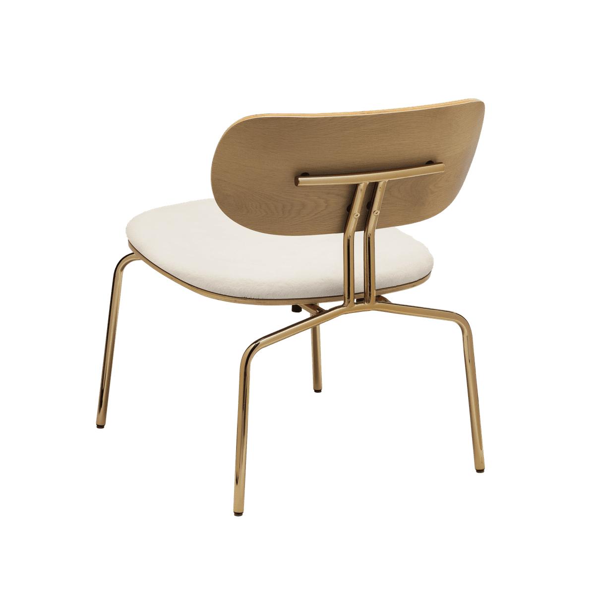 Curious chair cream plush with a golden base