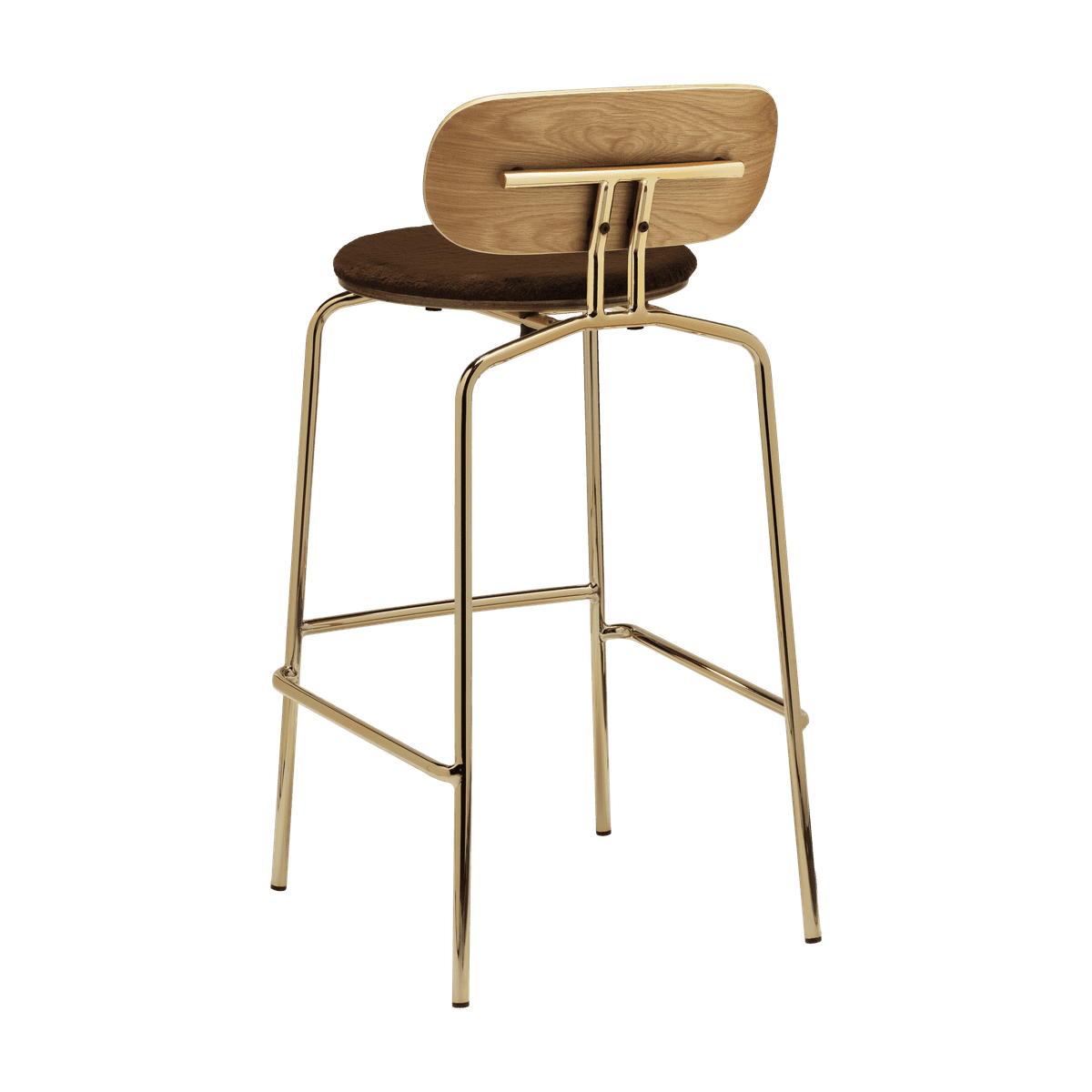 Curious hoker brown plush with a golden base