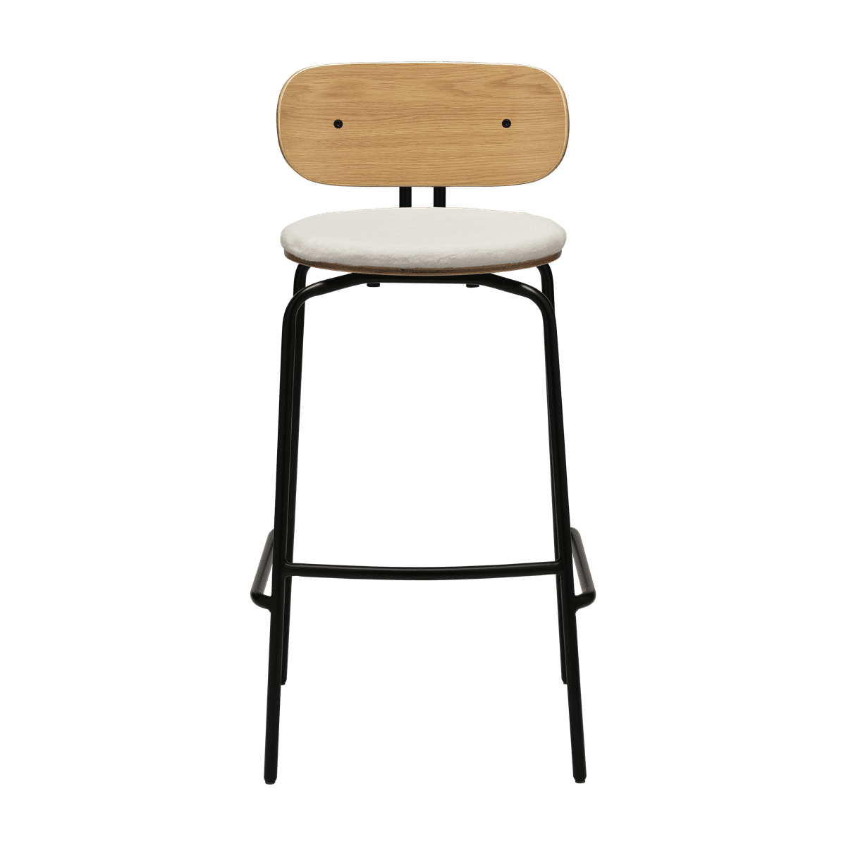 Curious Hocker Creamy plush with a black base