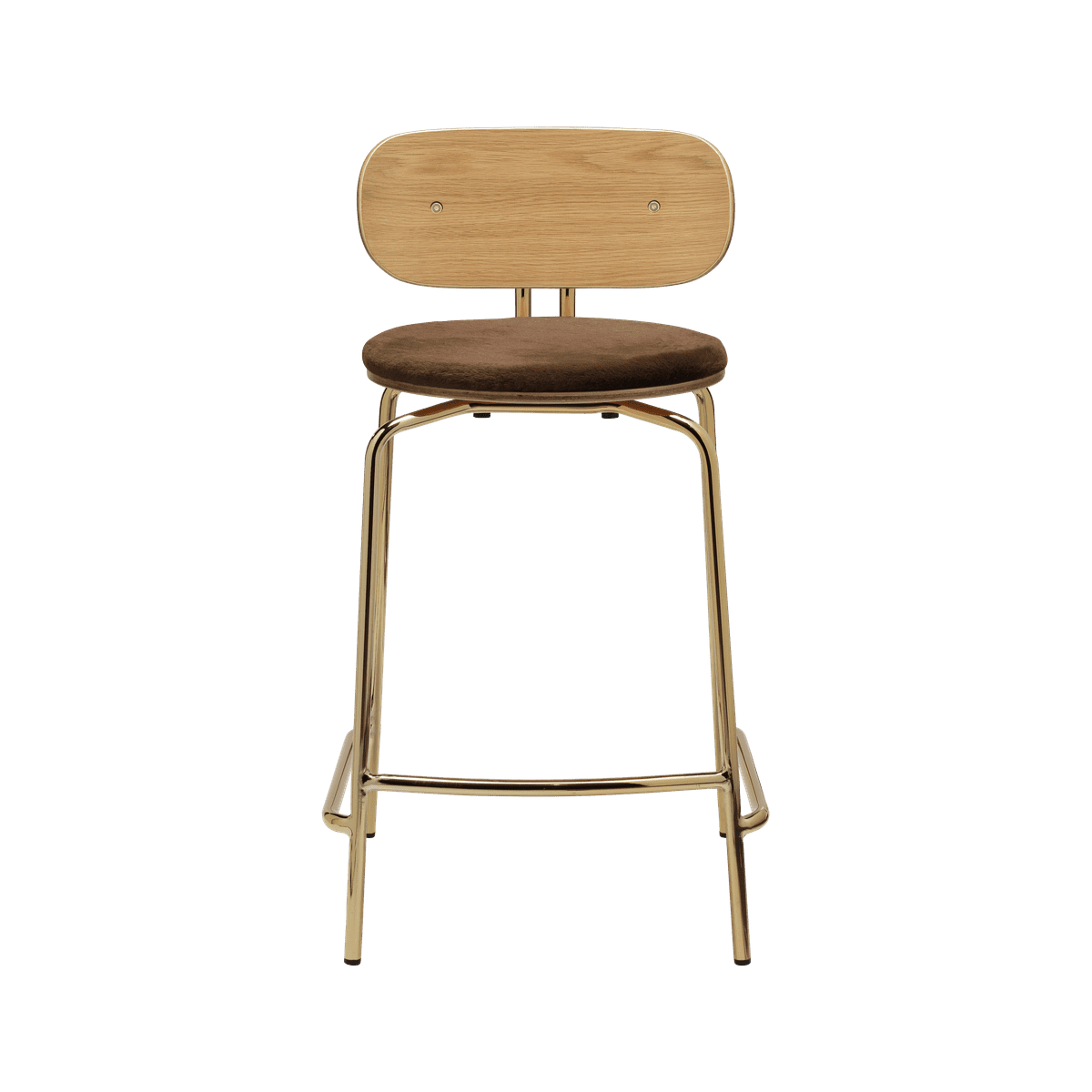 Curious hoker brown plush with a golden base