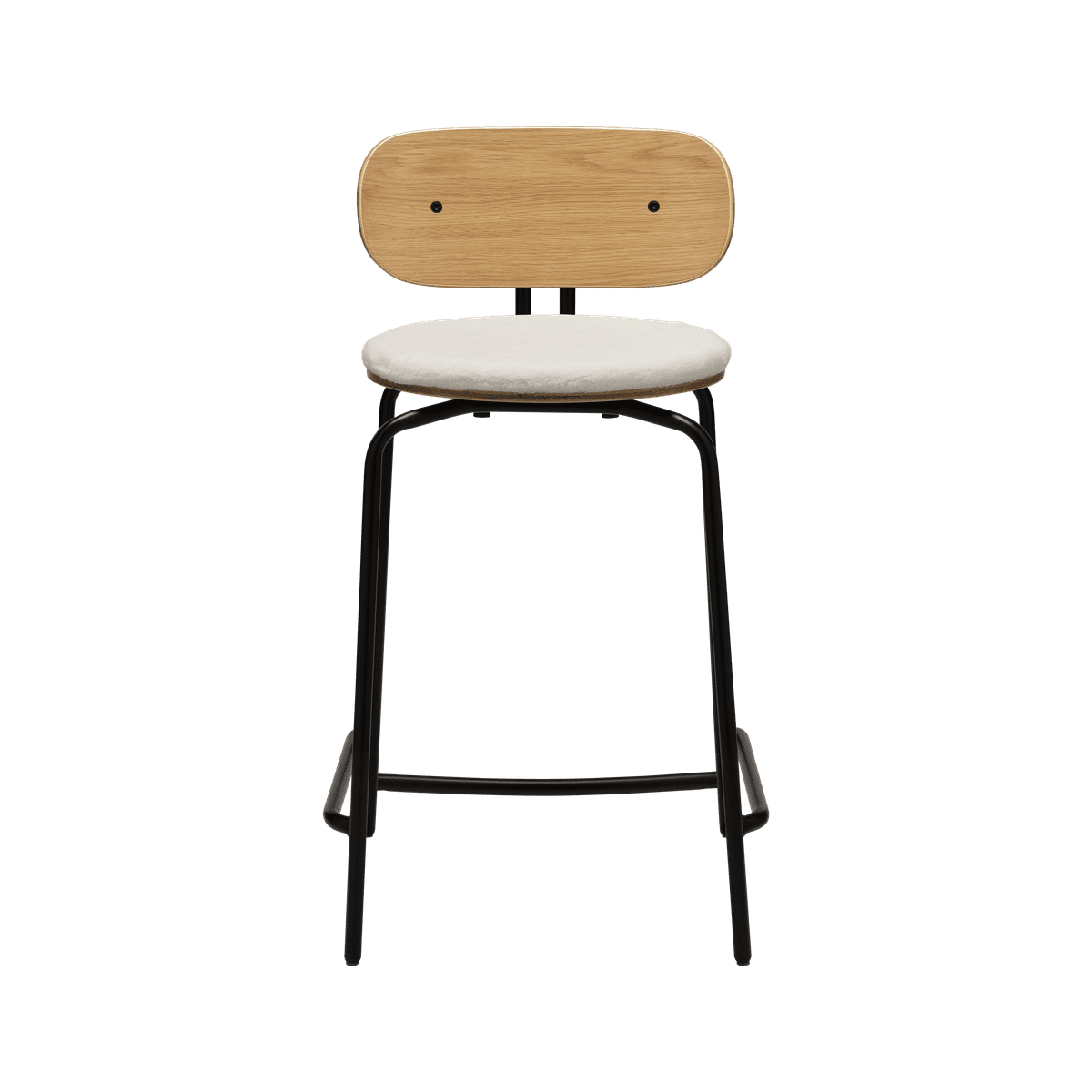 Curious Hocker Creamy plush with a black base