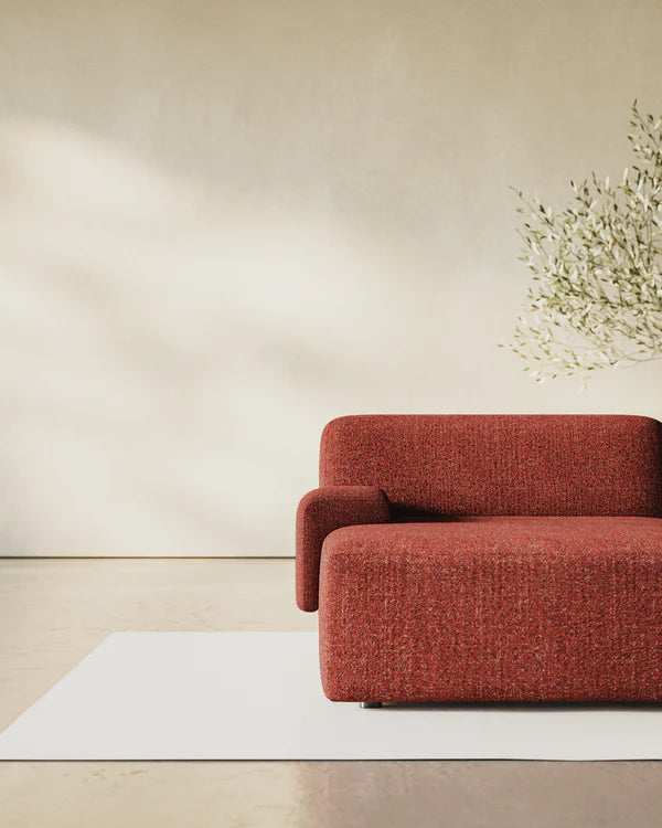 UMI Modular Sofa - Left-Arm Chaise in Chestnut Red