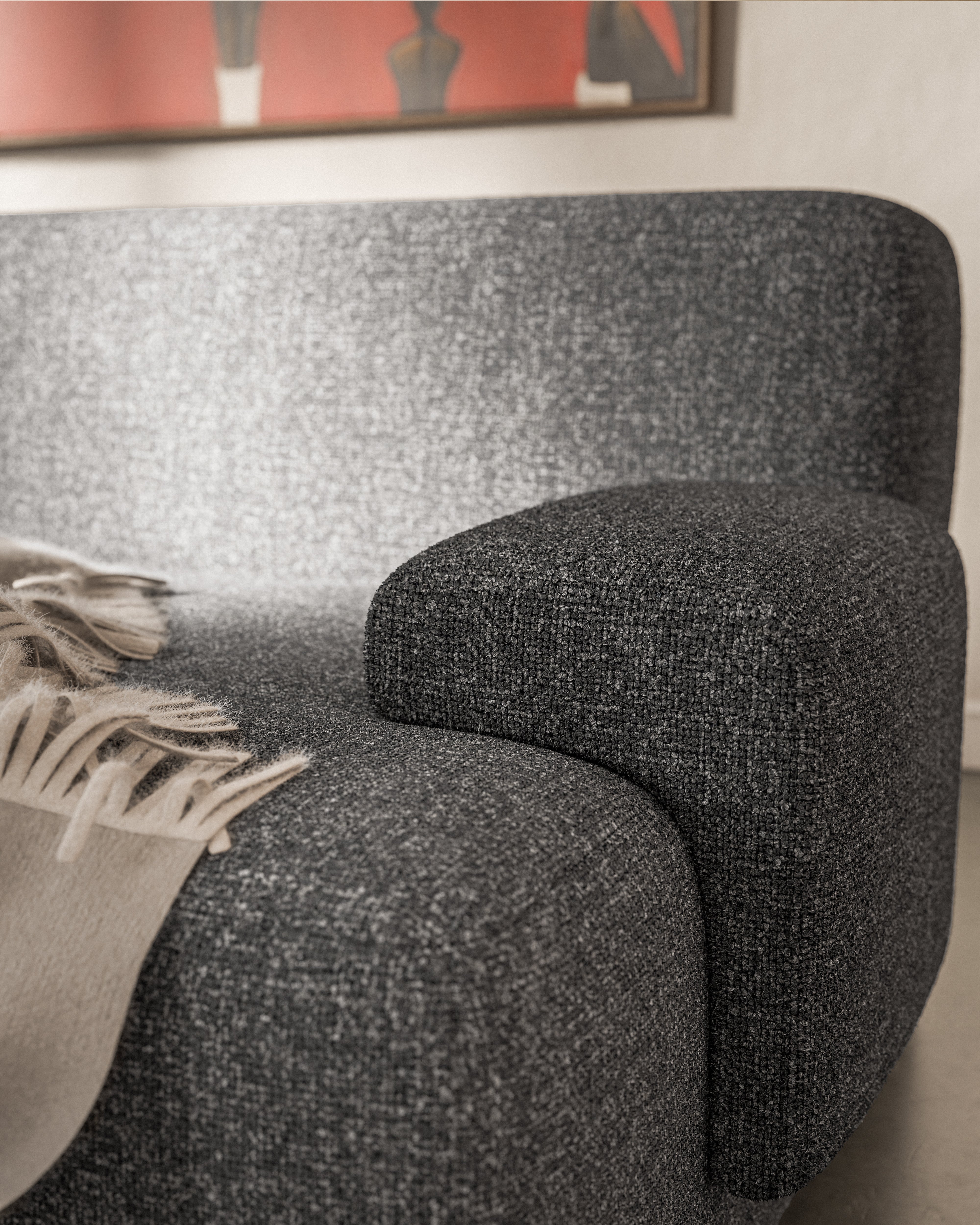 Modular 2-Seater Sofa UMI Stone Black