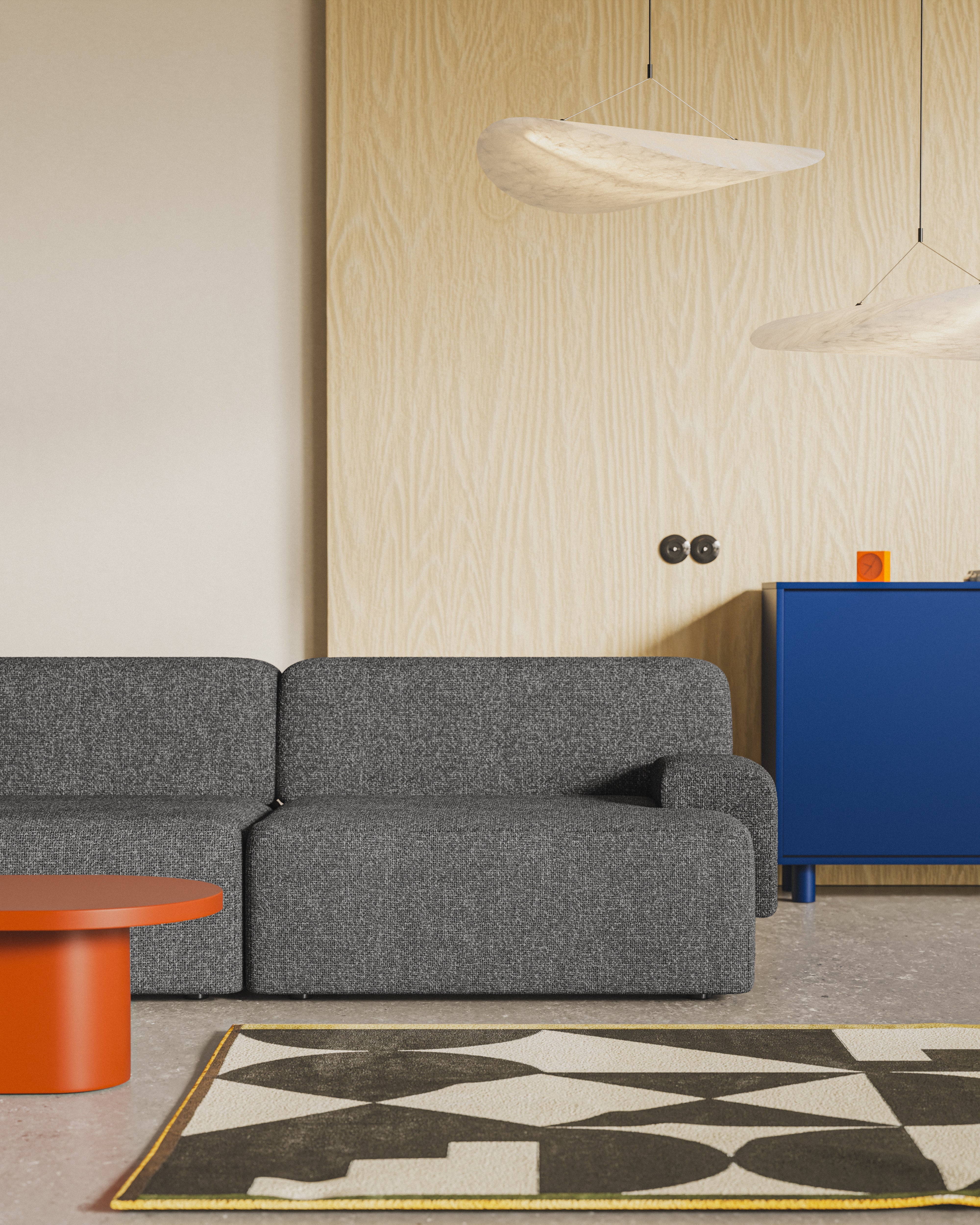 Modular 3-Seater Sofa UMI Stone Black