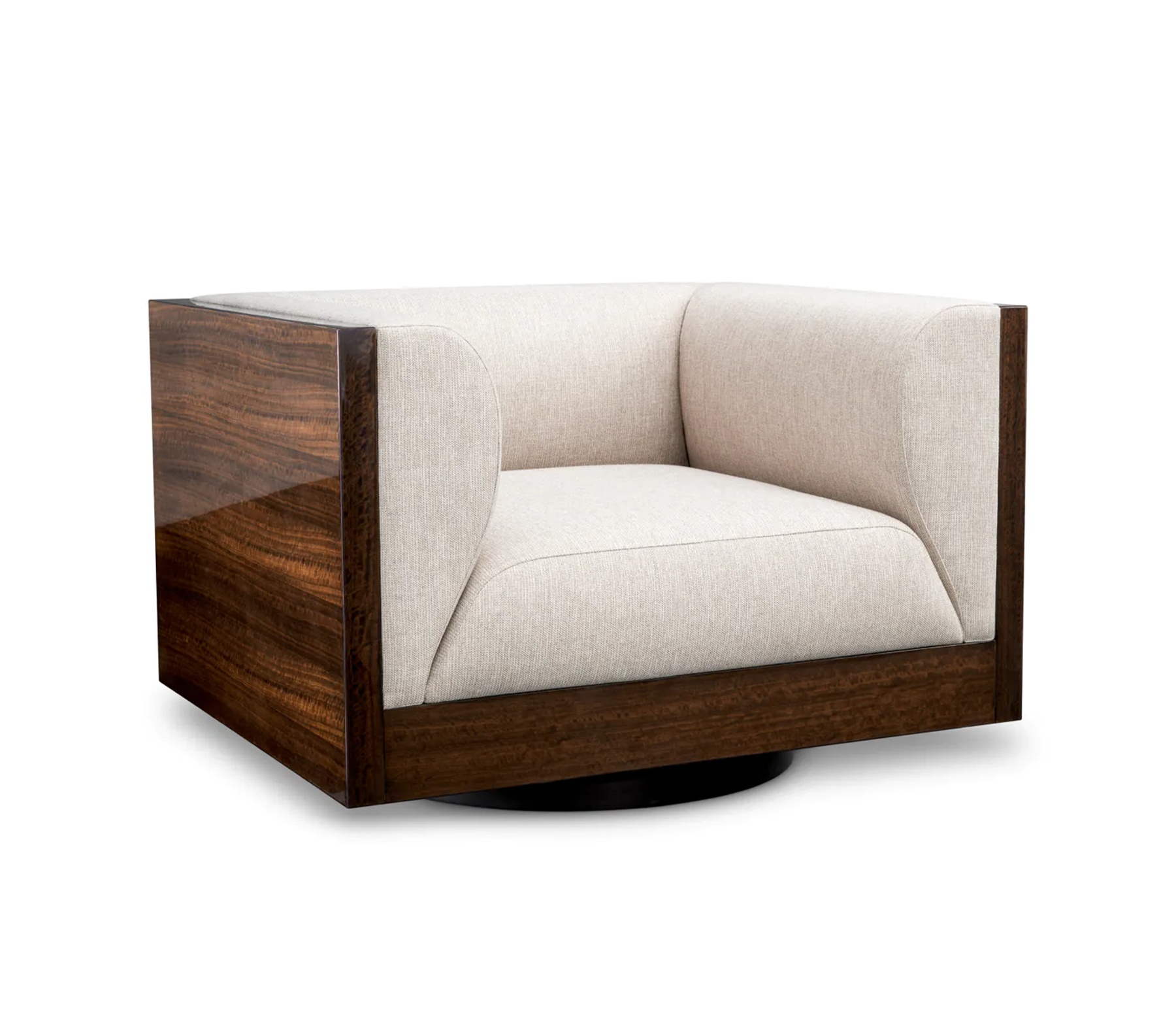 Otočný fotel SEBASTIAN z eukalyptového dyhy