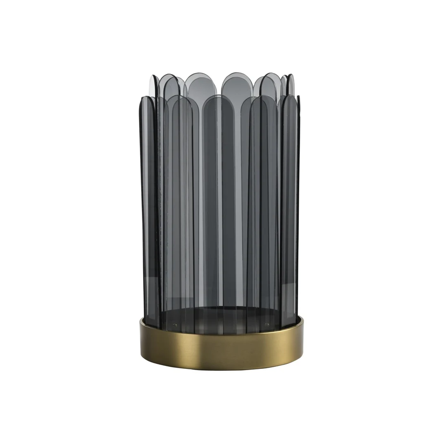 Svietnik DAISEY dymové sklo so zlatým dekorom