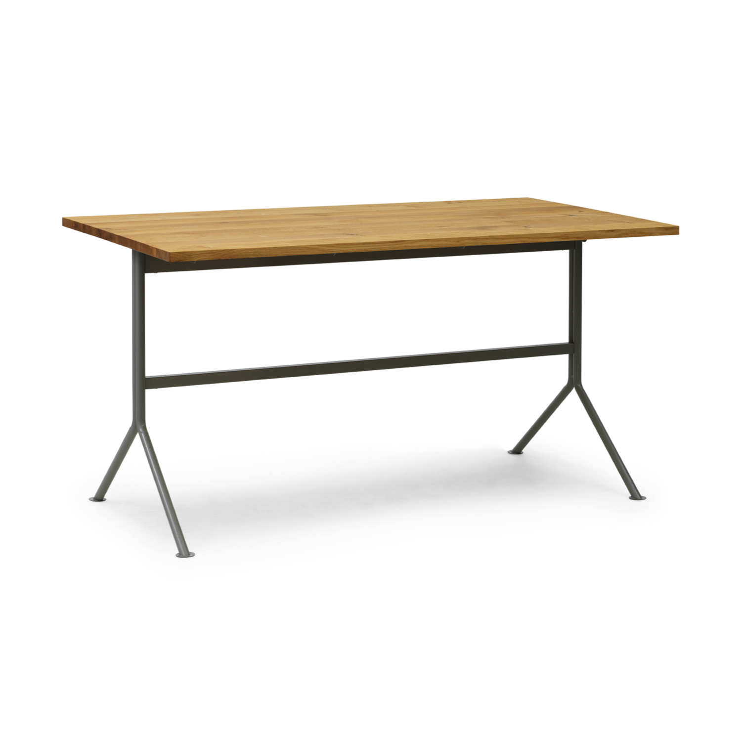 Kip desk, natural oak with a gray base
