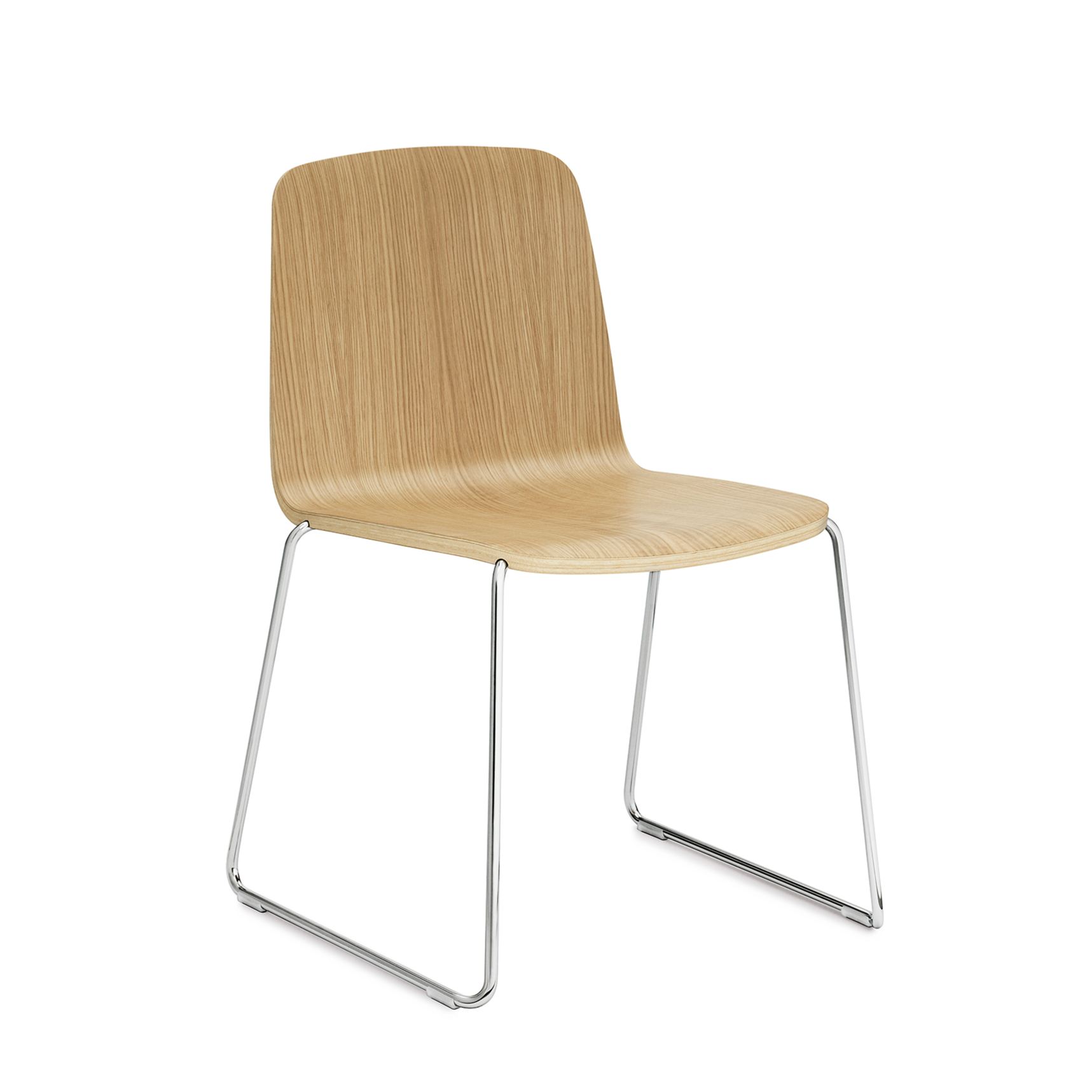 Stolička JUST prírodný dub s chrómovým podstavcom