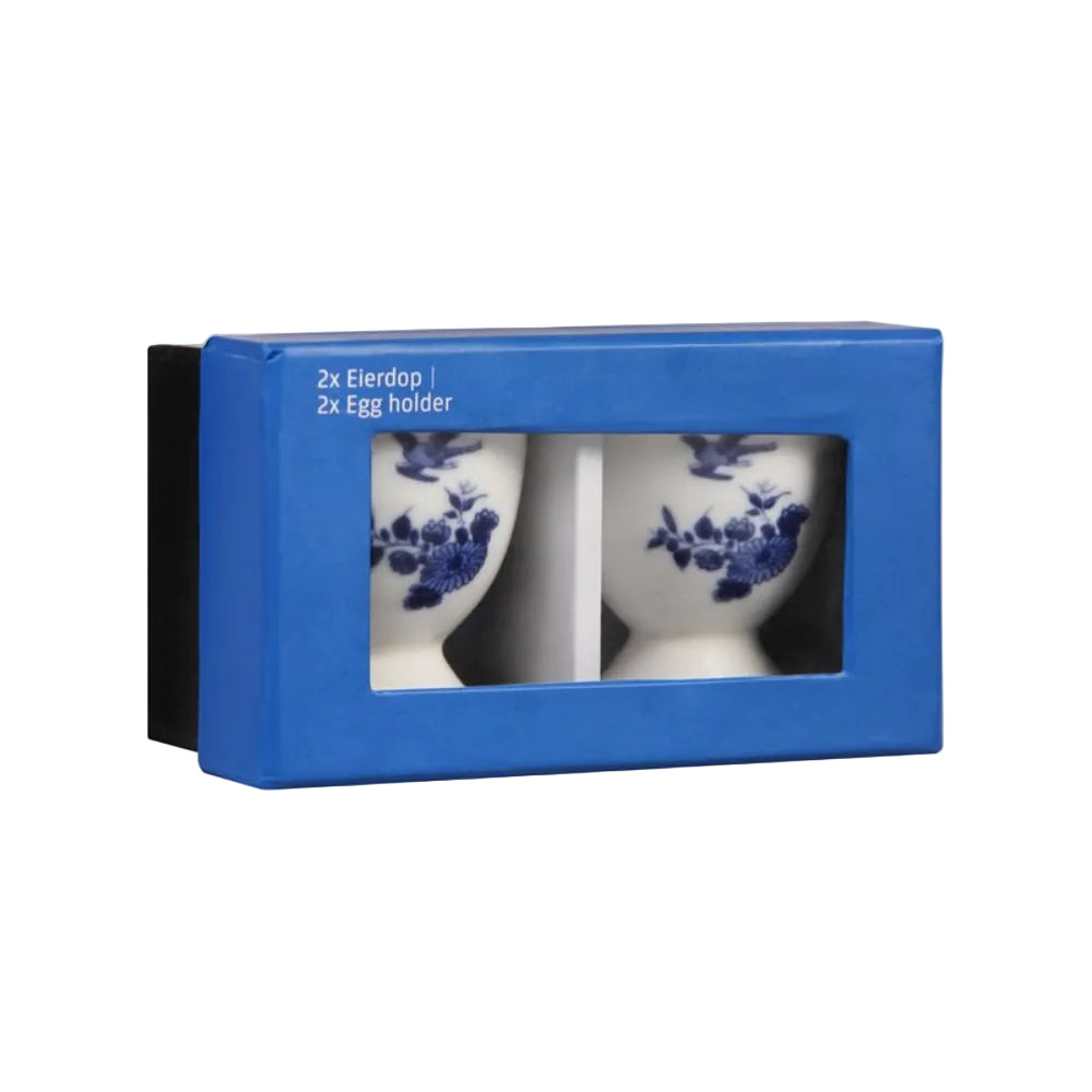 Biele vajíčkové poháre DELFTWARE s modrým dekorom