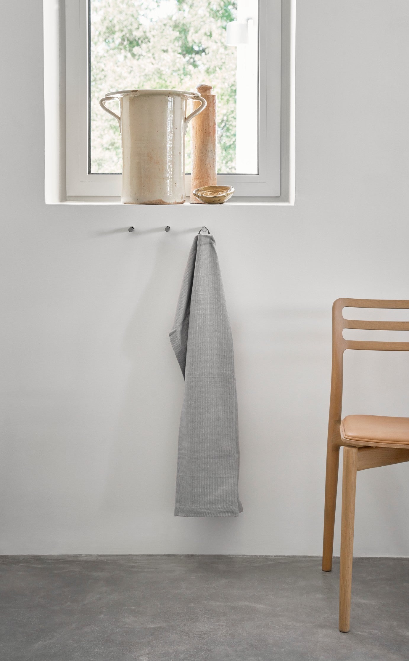 CABIN Chair in Caramel Leather with Light Oak Base