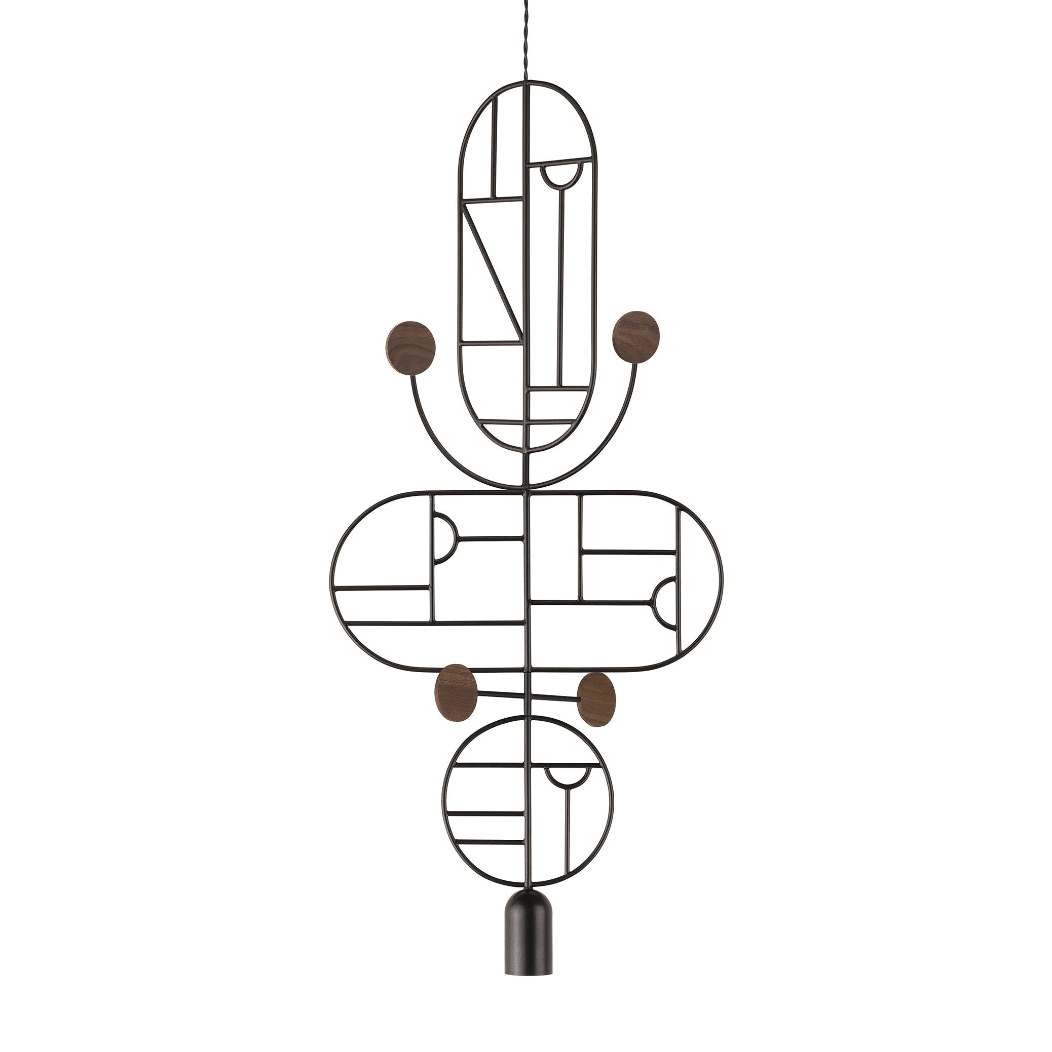 Závesná lampa WOODEN DOTS WDS15 grafitová s orechovým drevom