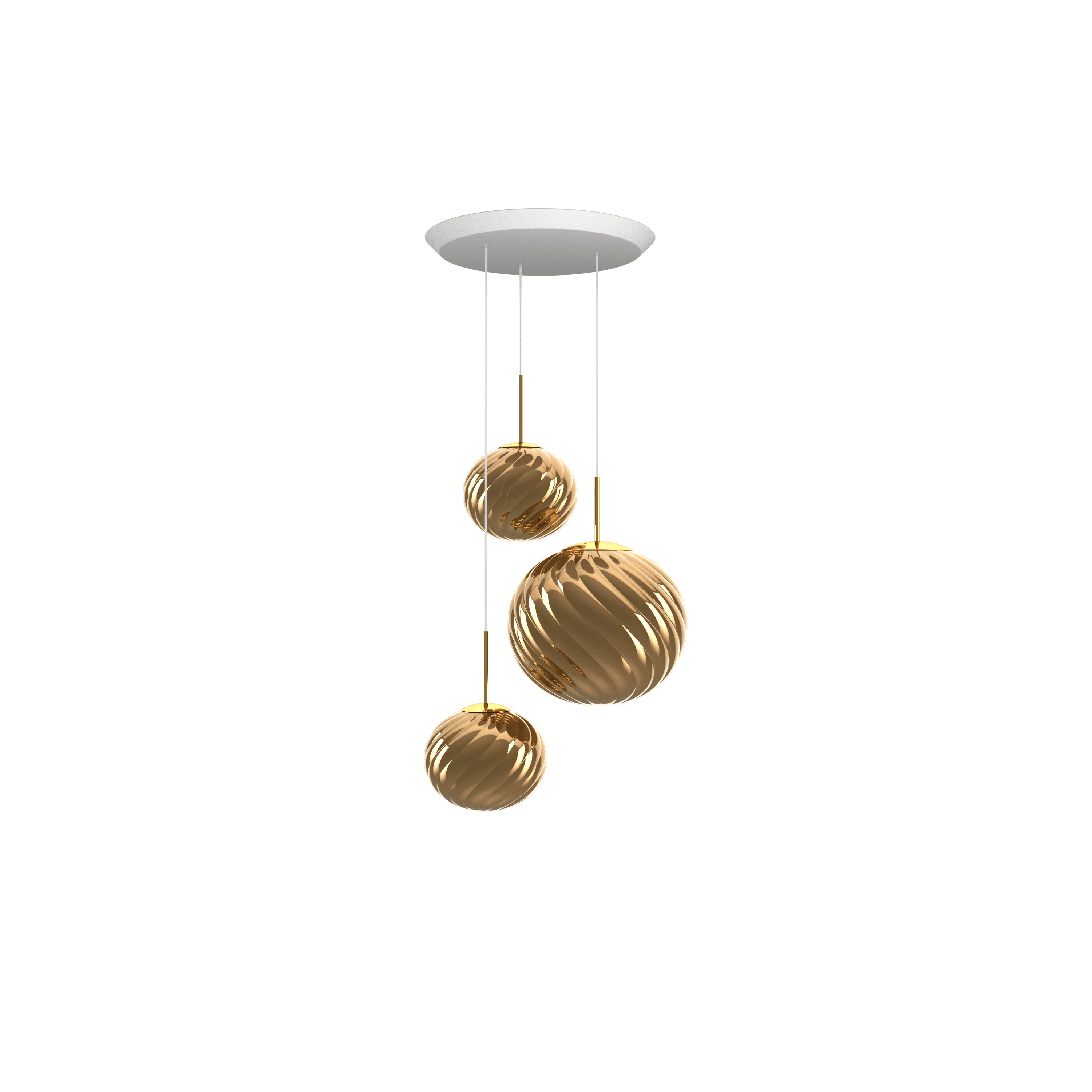 WHIRL TRIO ROUND pendant lamp gold