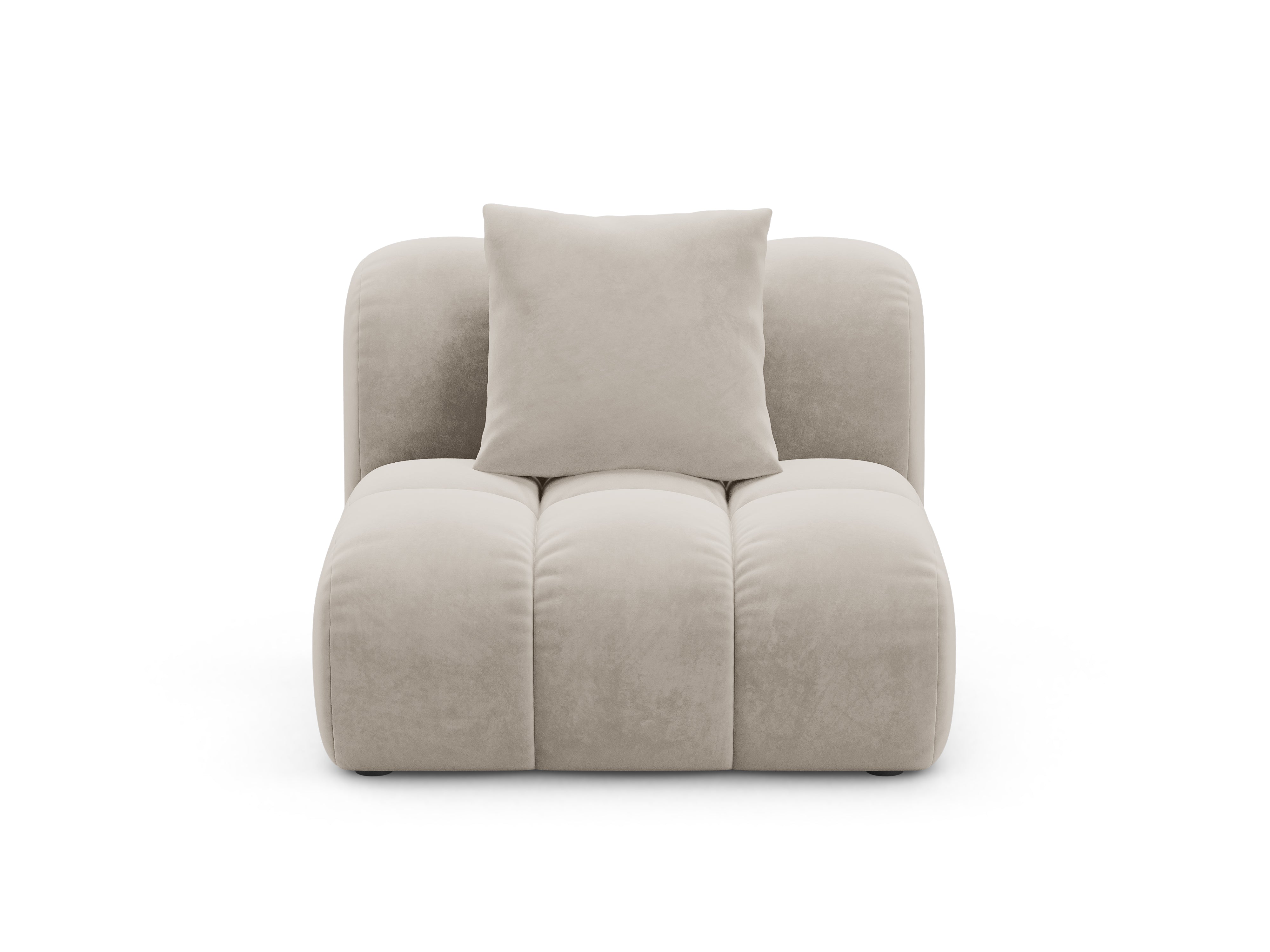 Fotel / modul z jemného zamatového materiálu ASTRO ecru