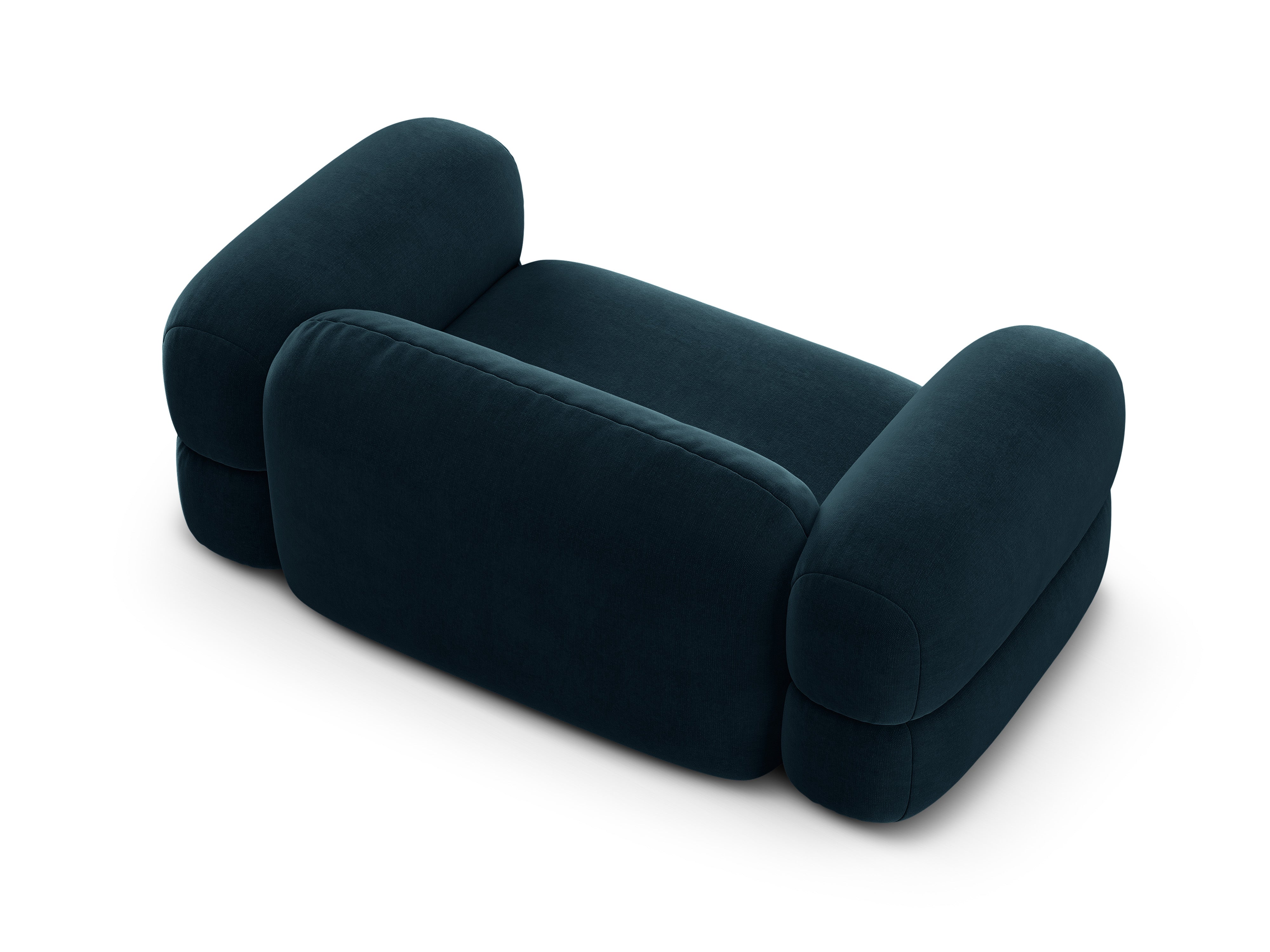 Velvet 2-Seater Sofa ROGER Petrol Blue
