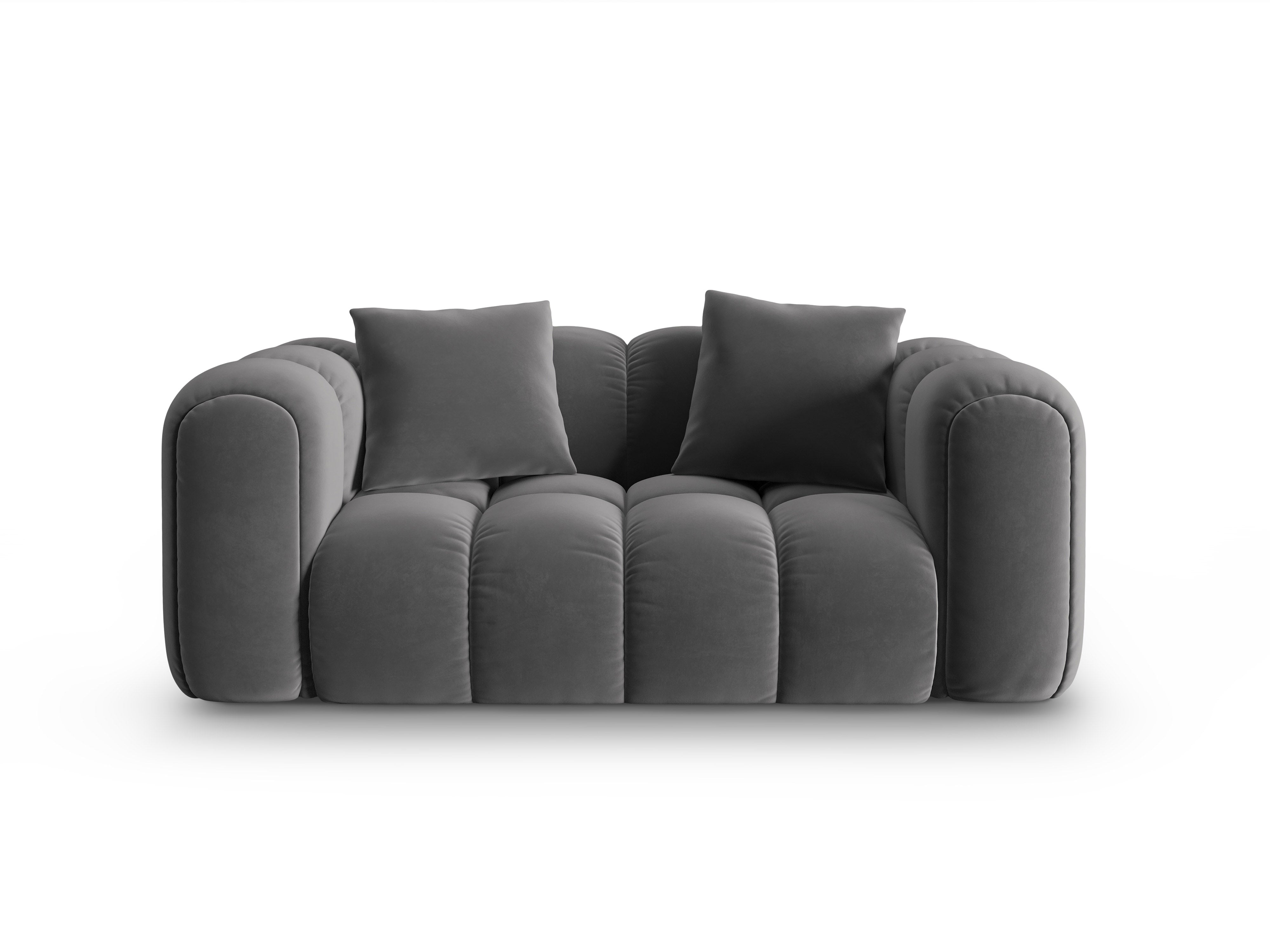 ASTRO gray velvet 2-seater sofa