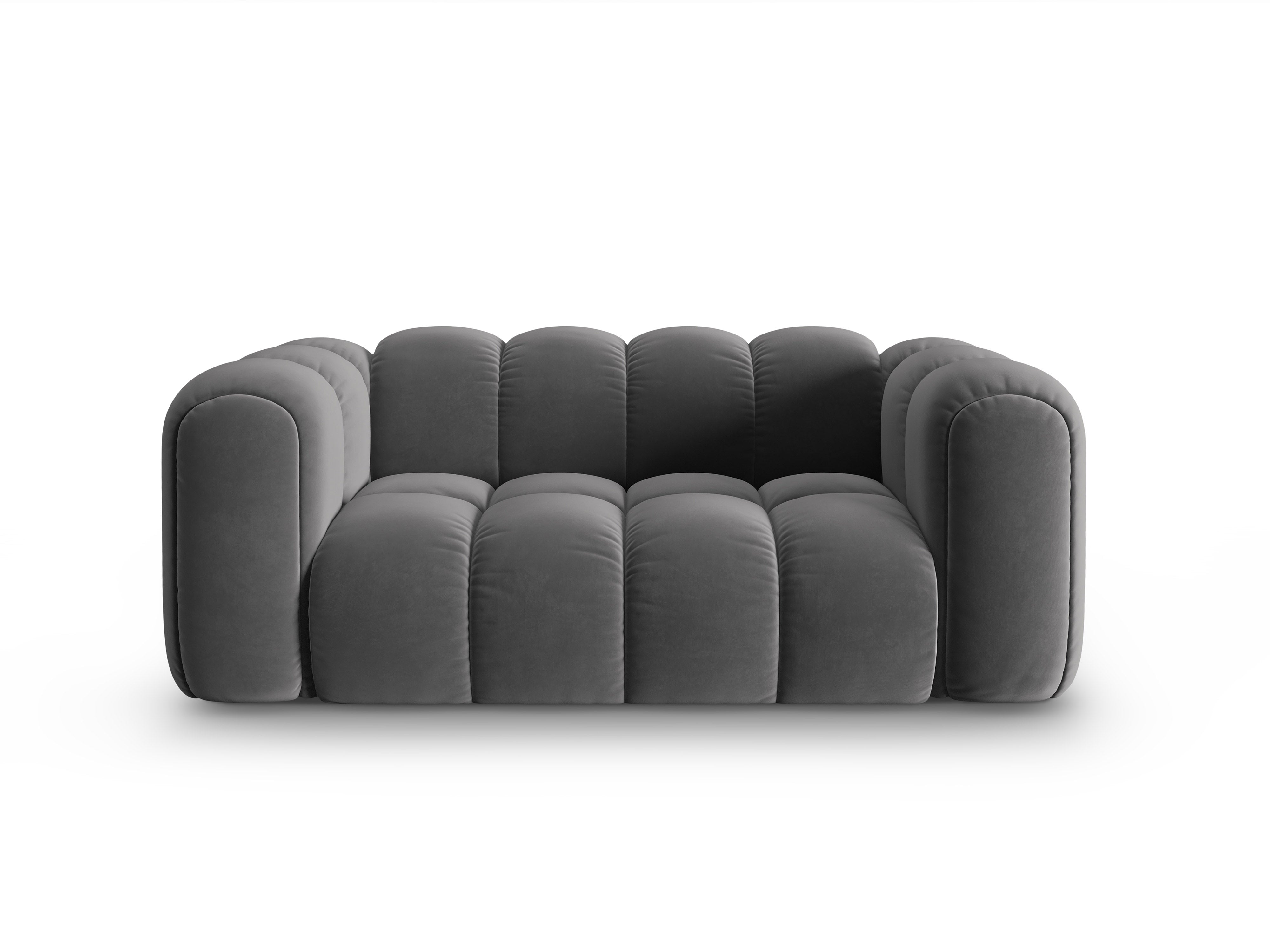 ASTRO gray velvet 2-seater sofa