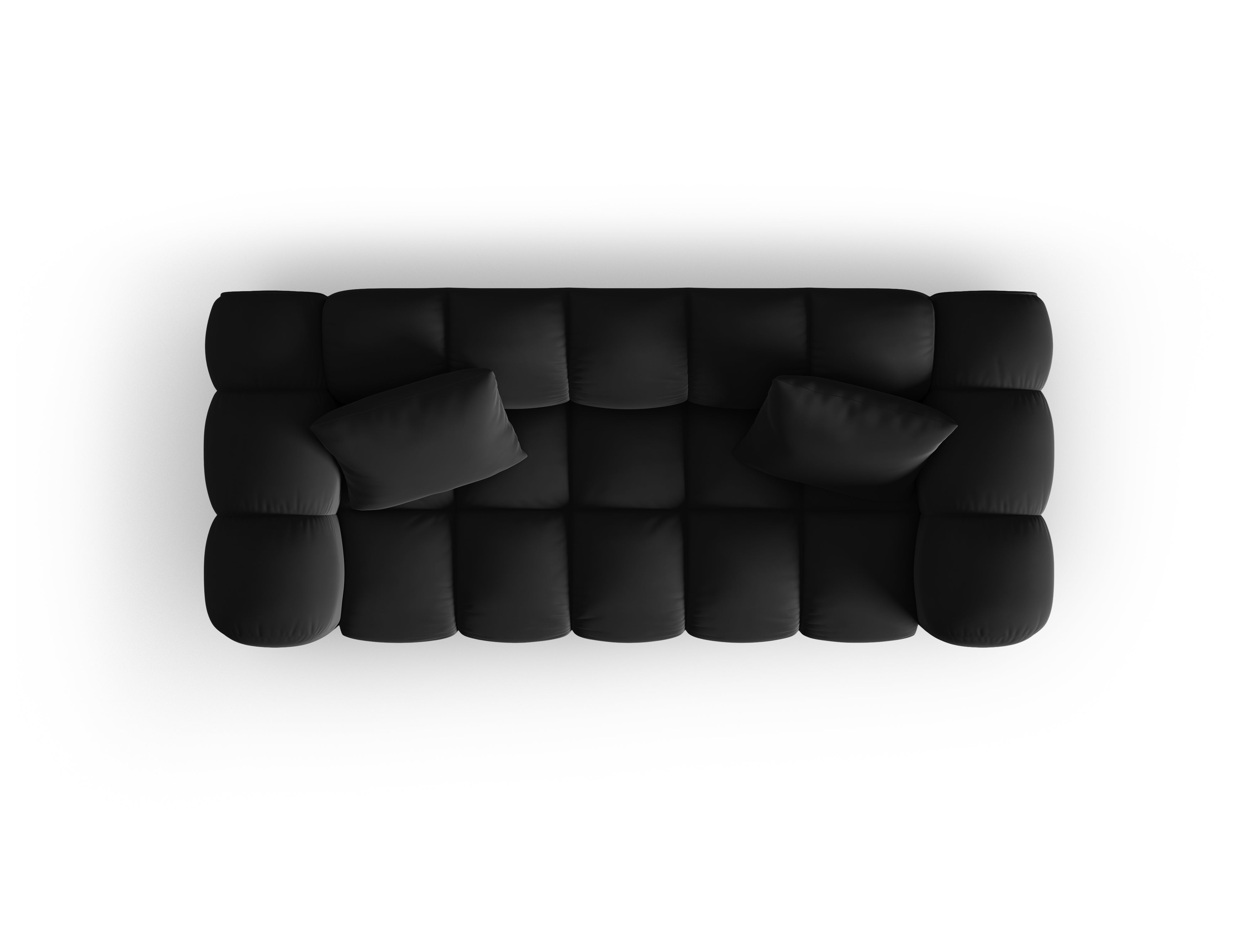 Black 2-person velvet sofa