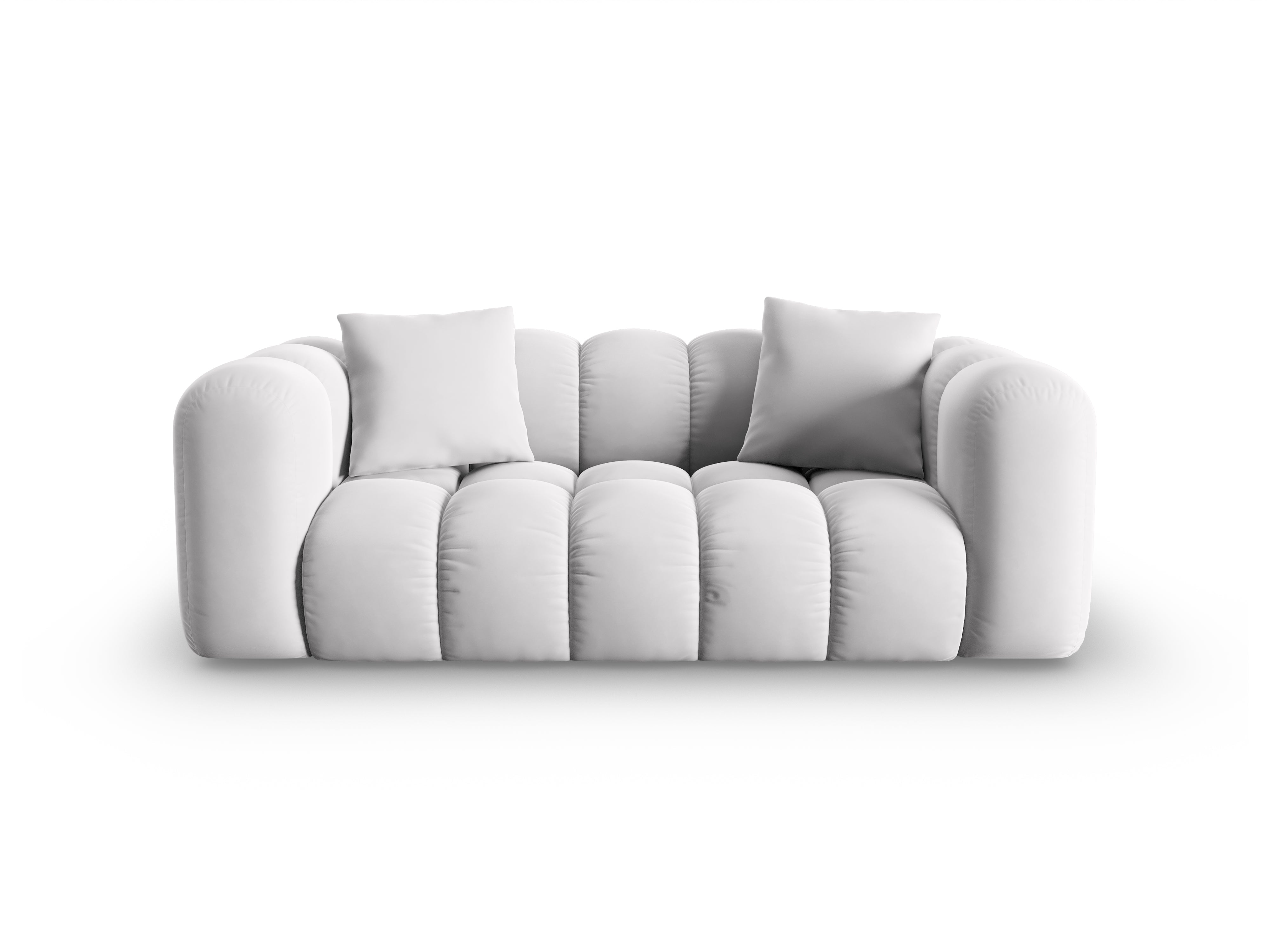 2-seater velvet sofa Halley silver