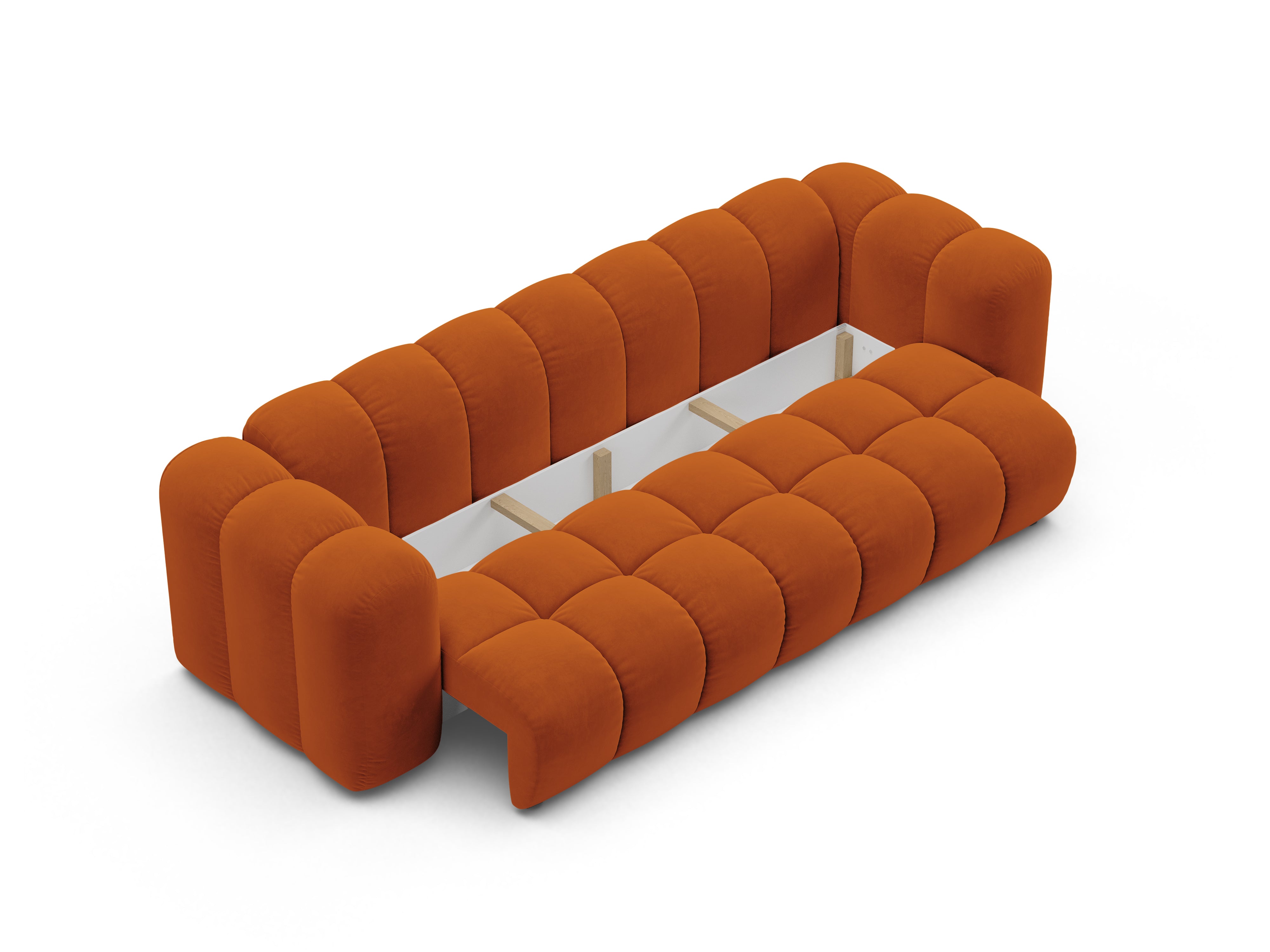 Sofa z jemného velúru s funkciou spania ASTRO hnedá