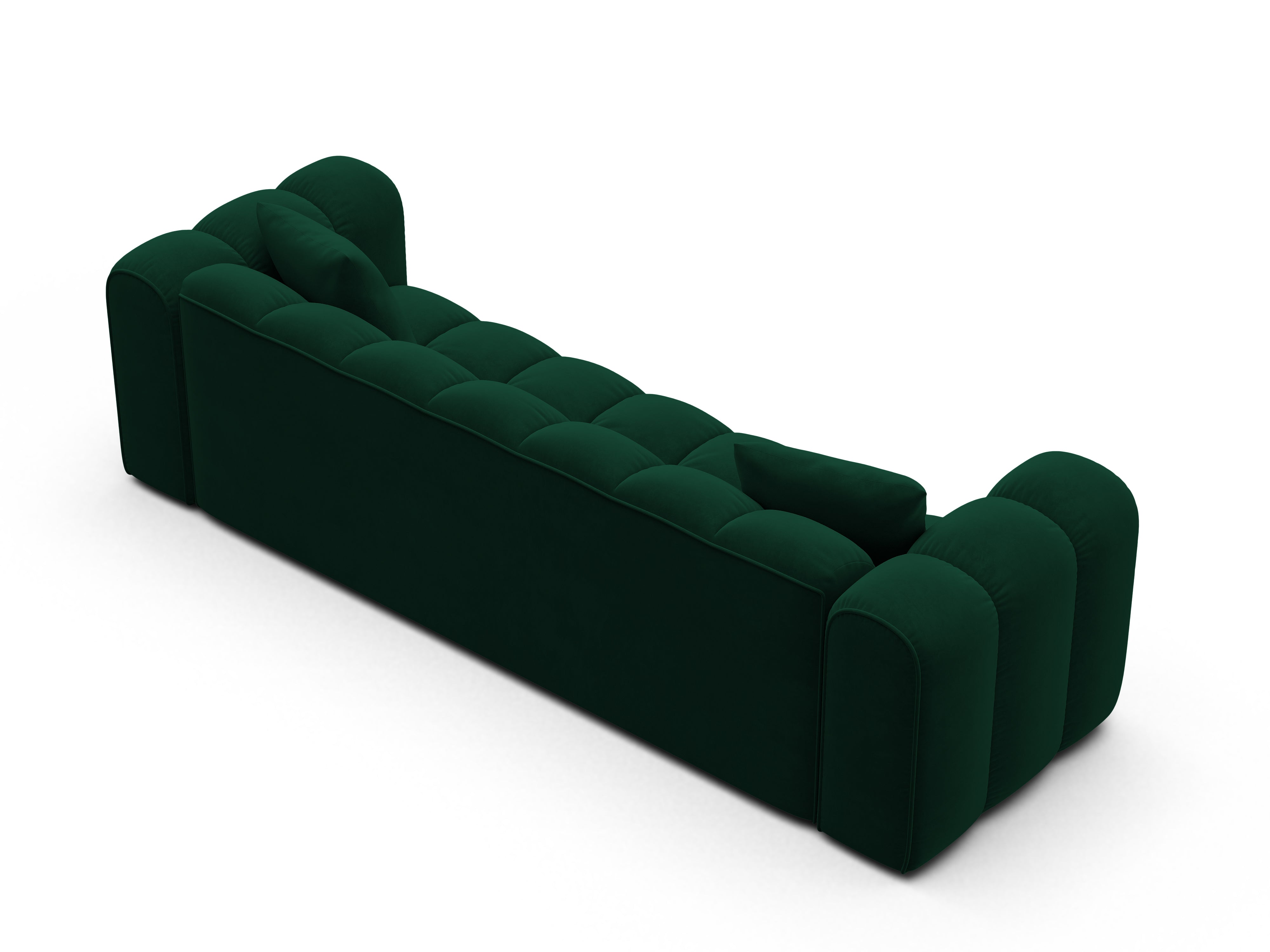 Sofa z aksamitom s funkciou spania ASTRO v fľaškovozelenej farbe