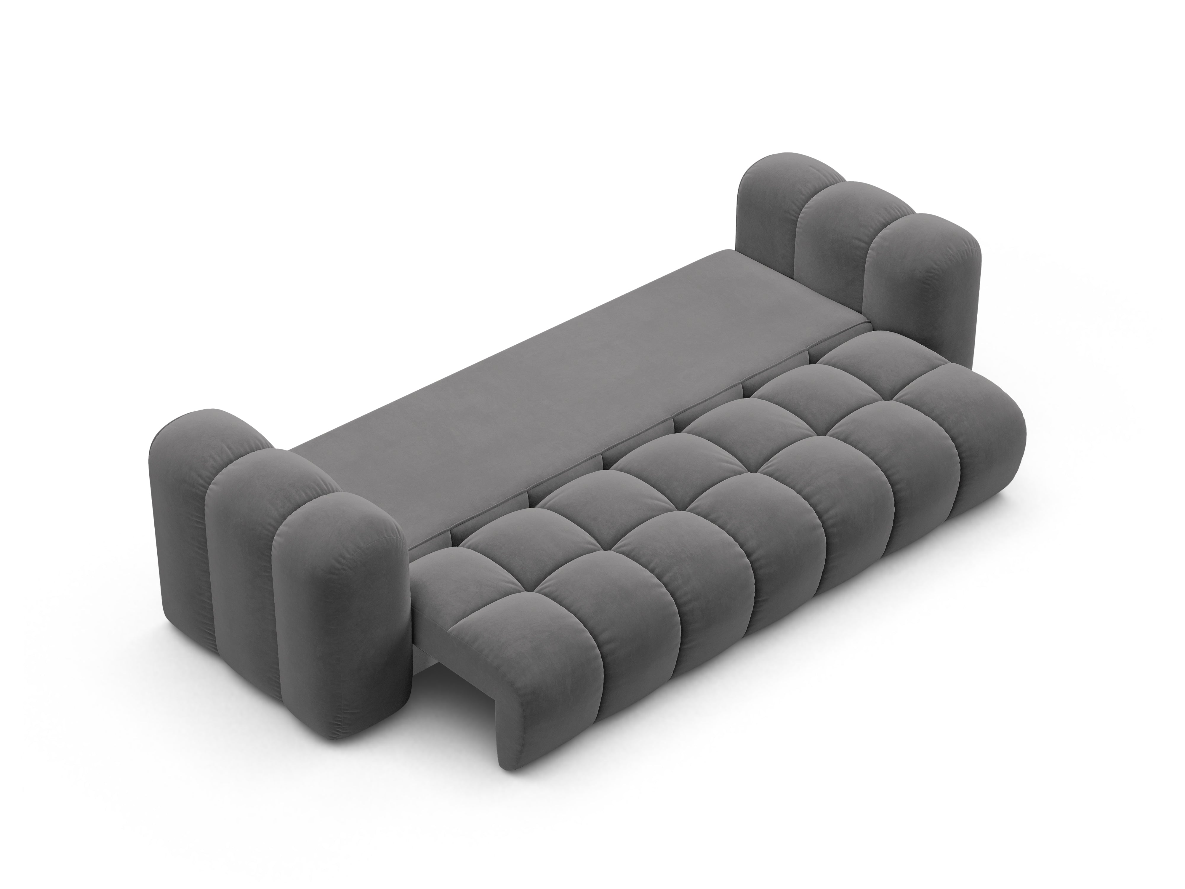 Sofa z jemného velúru s funkciou spania ASTRO šedá