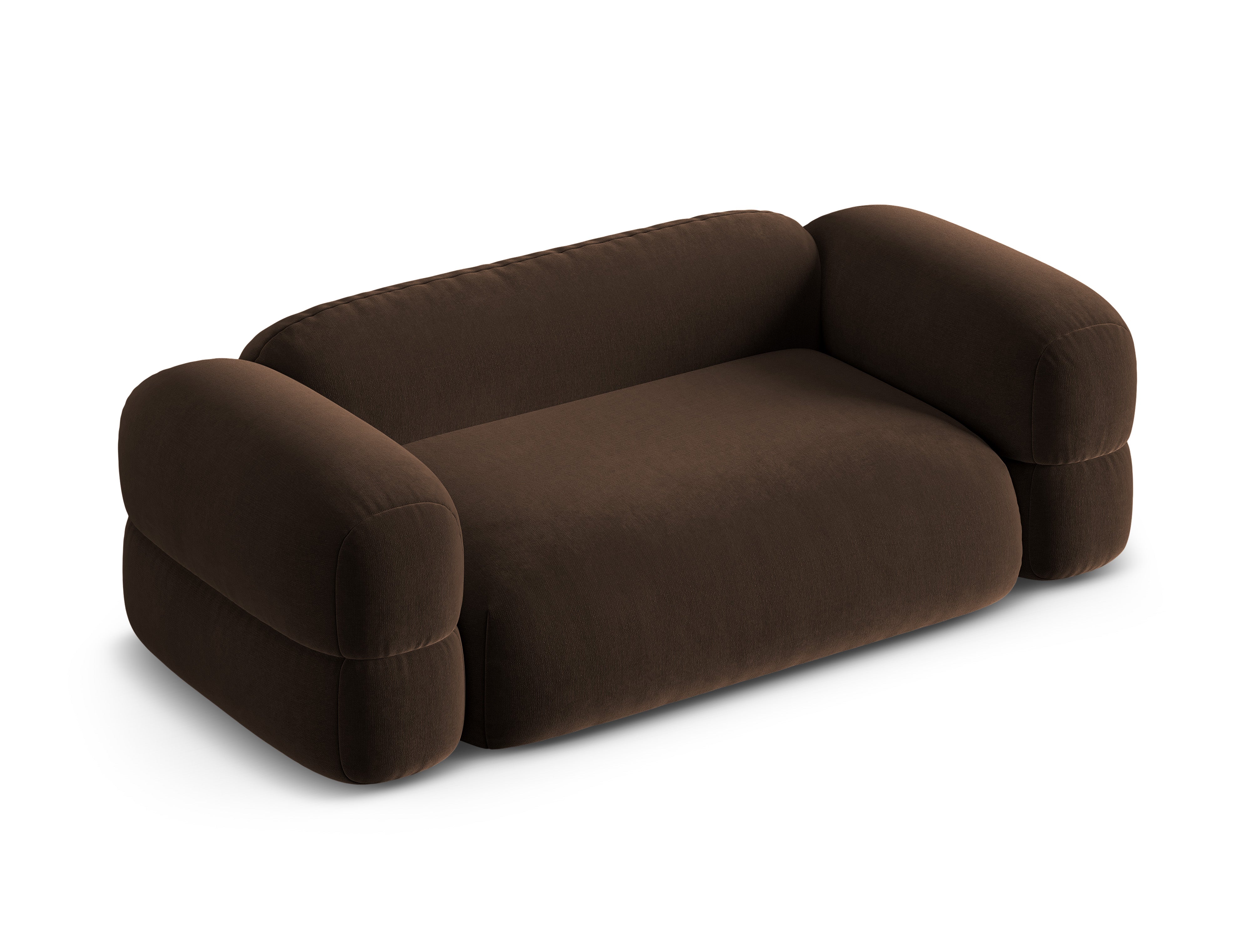 Chocolate 3-Seater Velvet Sofa ROGER