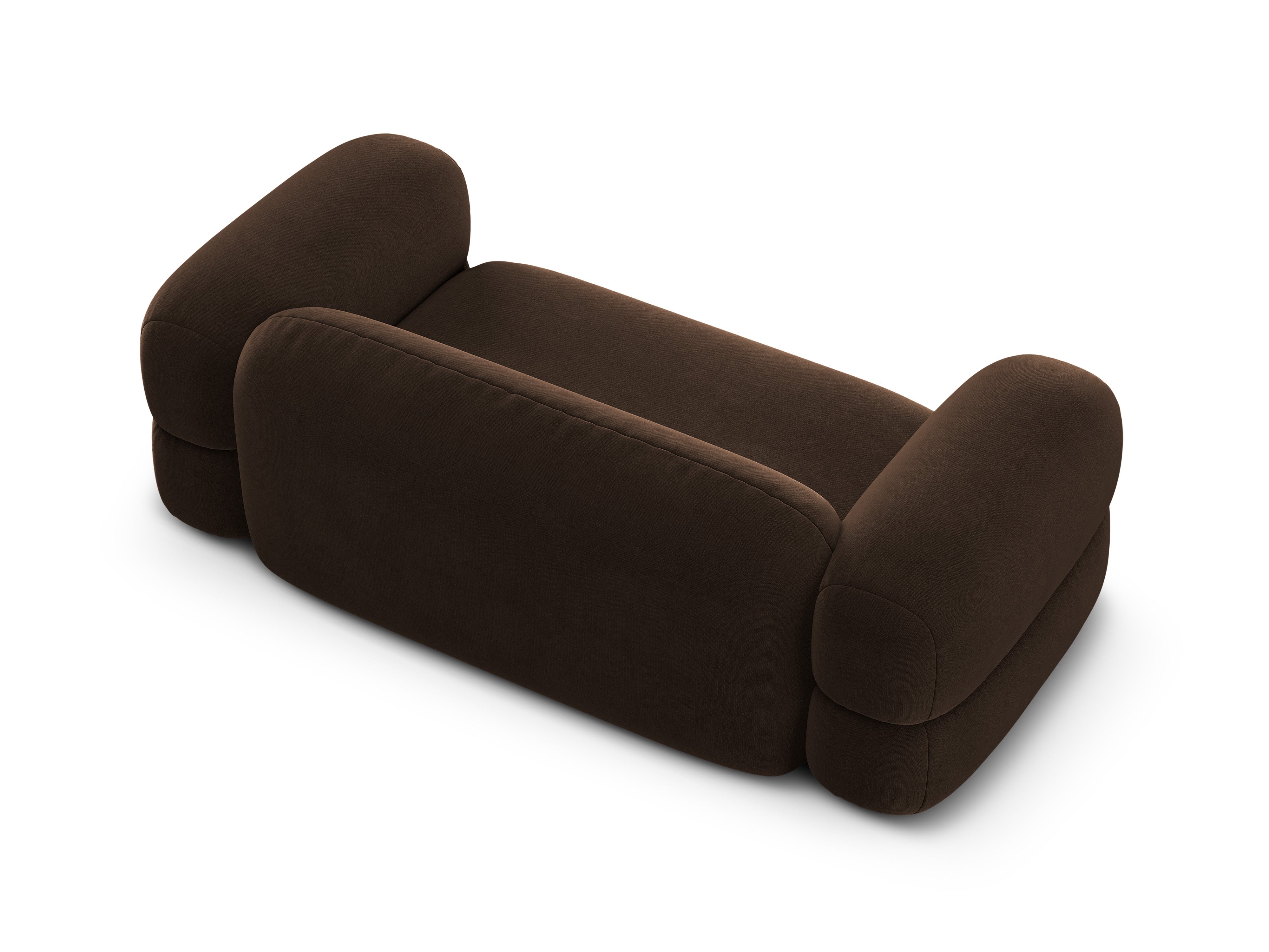 Chocolate 3-Seater Velvet Sofa ROGER