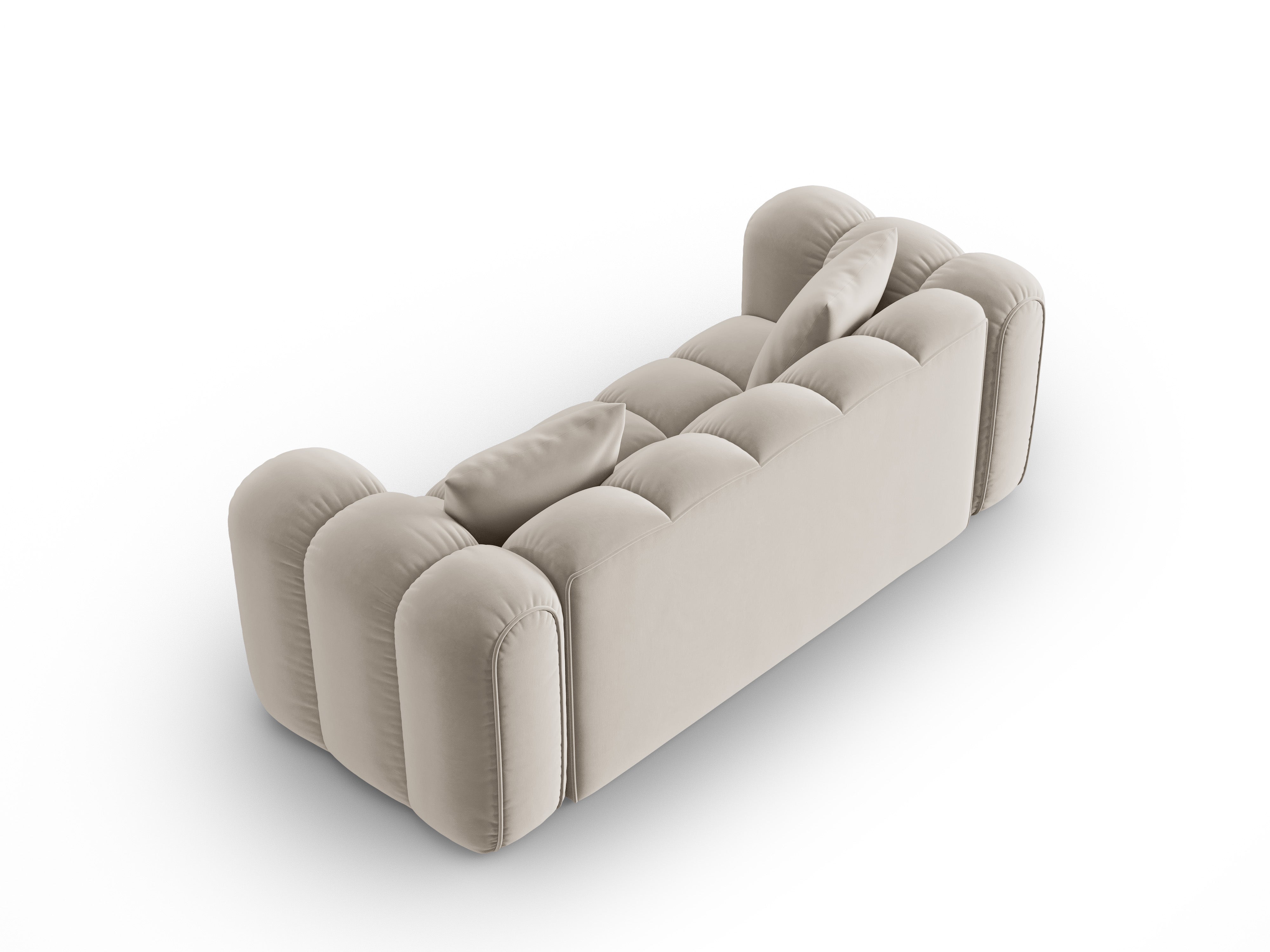 Velvet 3-Seater Sofa ASTRO Ecru