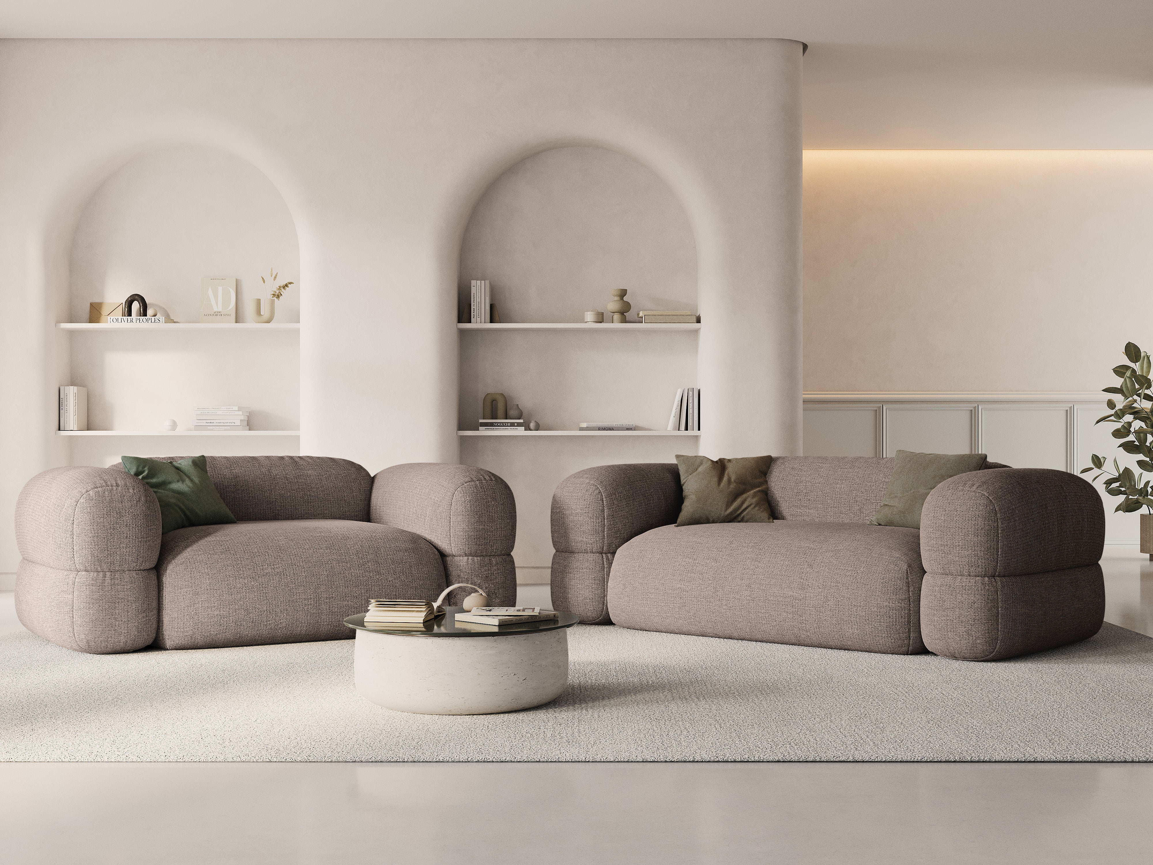 3-seater Sofa ROGER cappuccino chenille