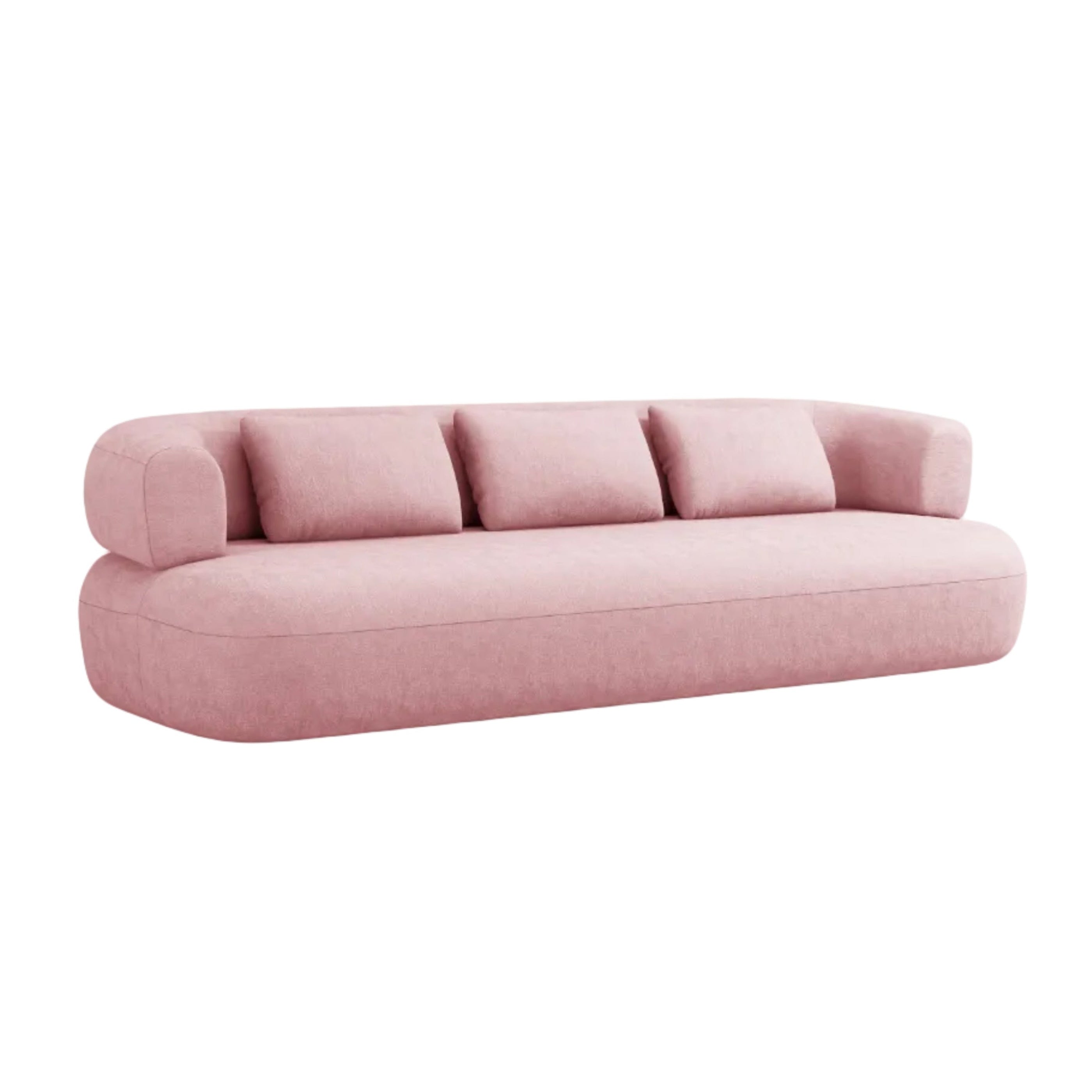 Sofa pre 3,5 osoby ALDRIN v ružovom šenile