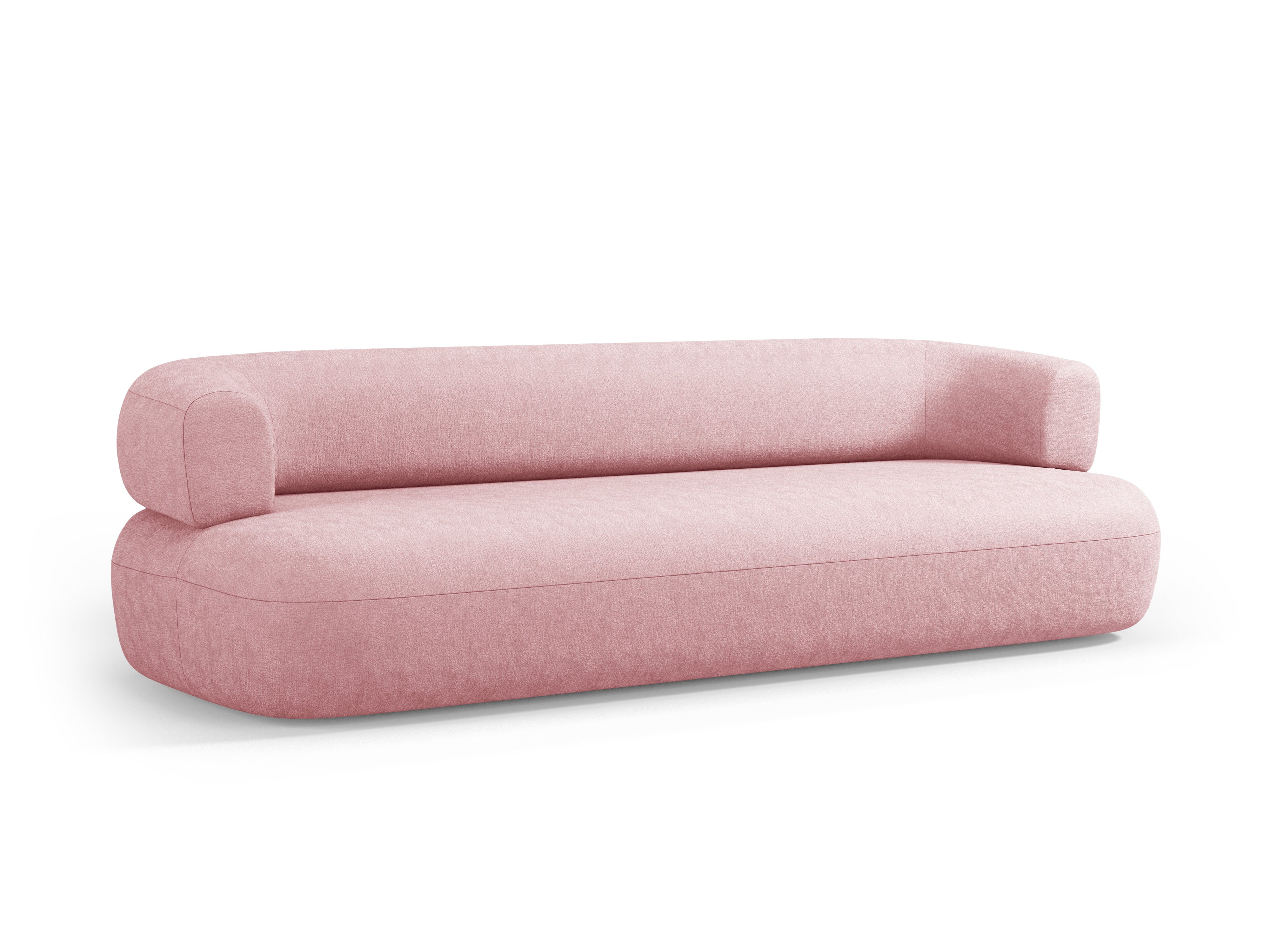 Sofa pre 3,5 osoby ALDRIN v ružovom šenile