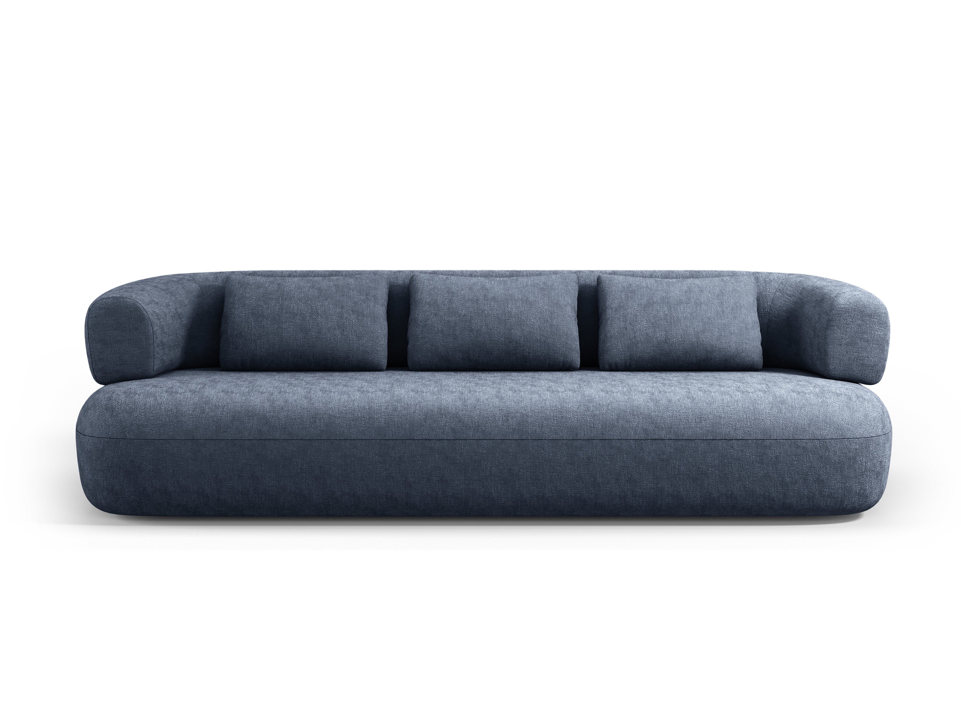 Sofa pre 3,5 osoby ALDRIN v granátovej farbe z šenilovej tkaniny