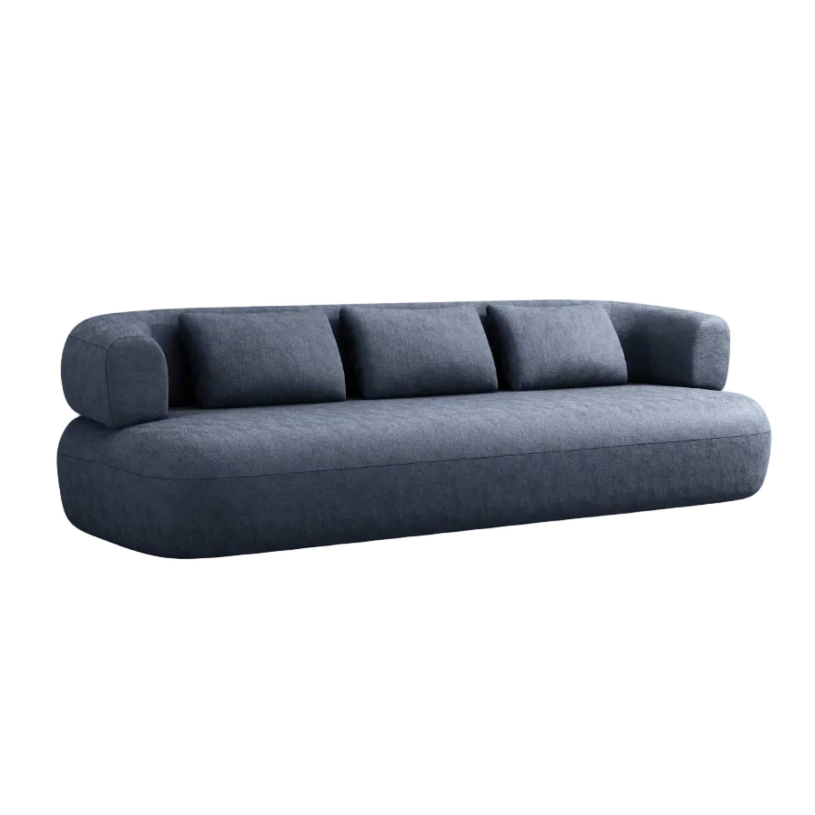 Sofa pre 3,5 osoby ALDRIN v granátovej farbe z šenilovej tkaniny