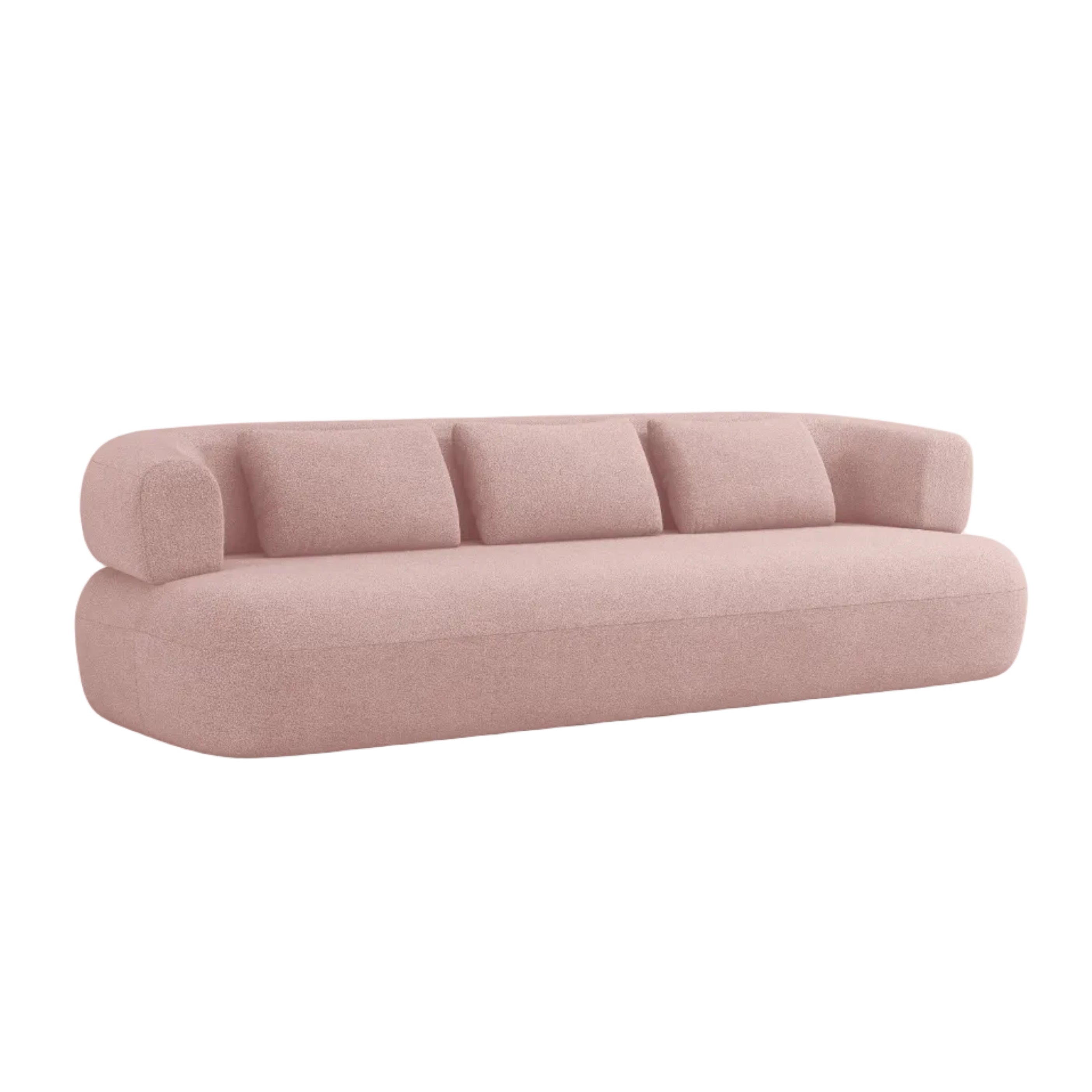 Sofa 3,5-osobová ALDRIN pudrová ružová boucle