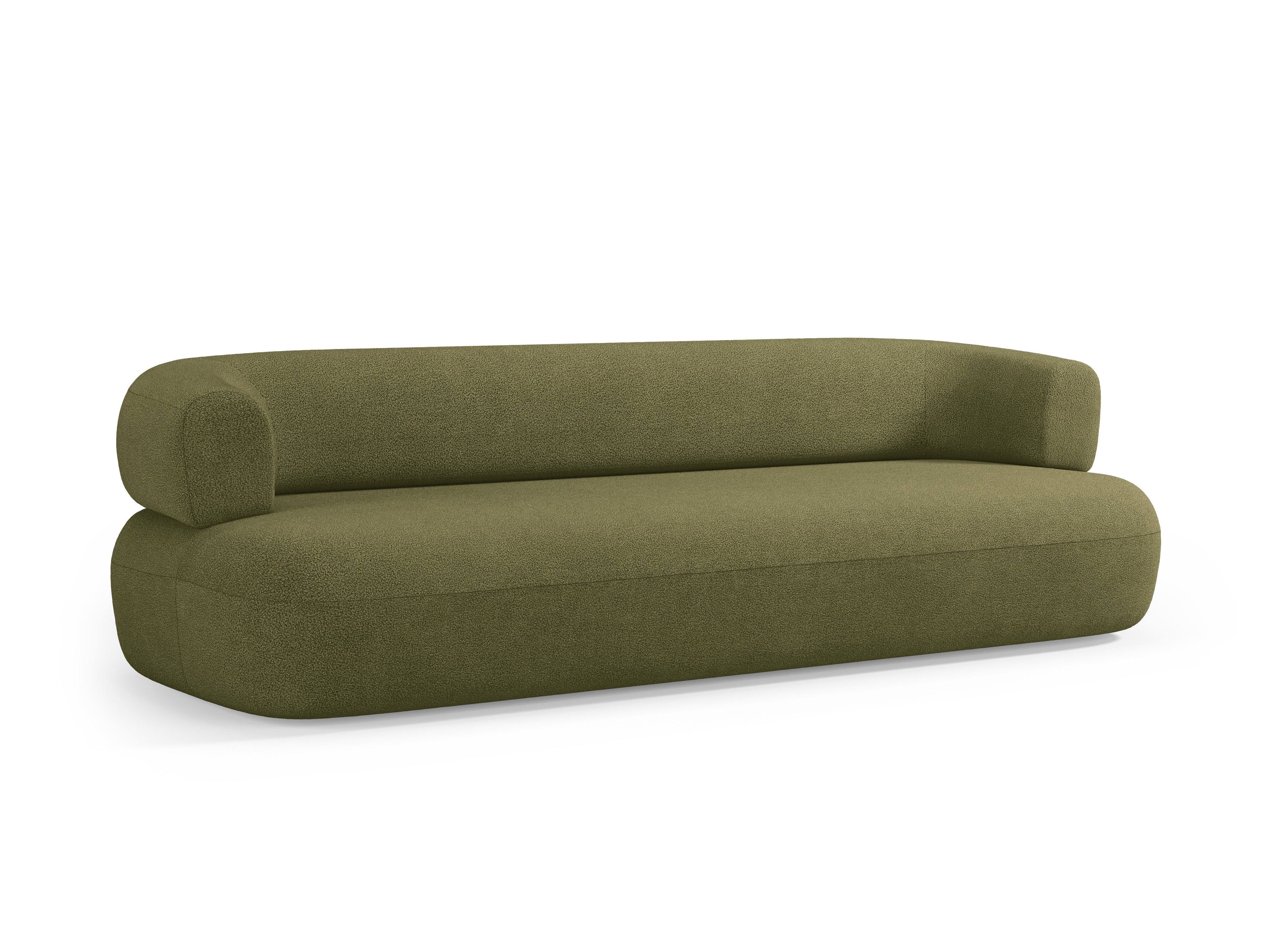 Sofa pre 3,5 osoby ALDRIN v zelenej boucle látke