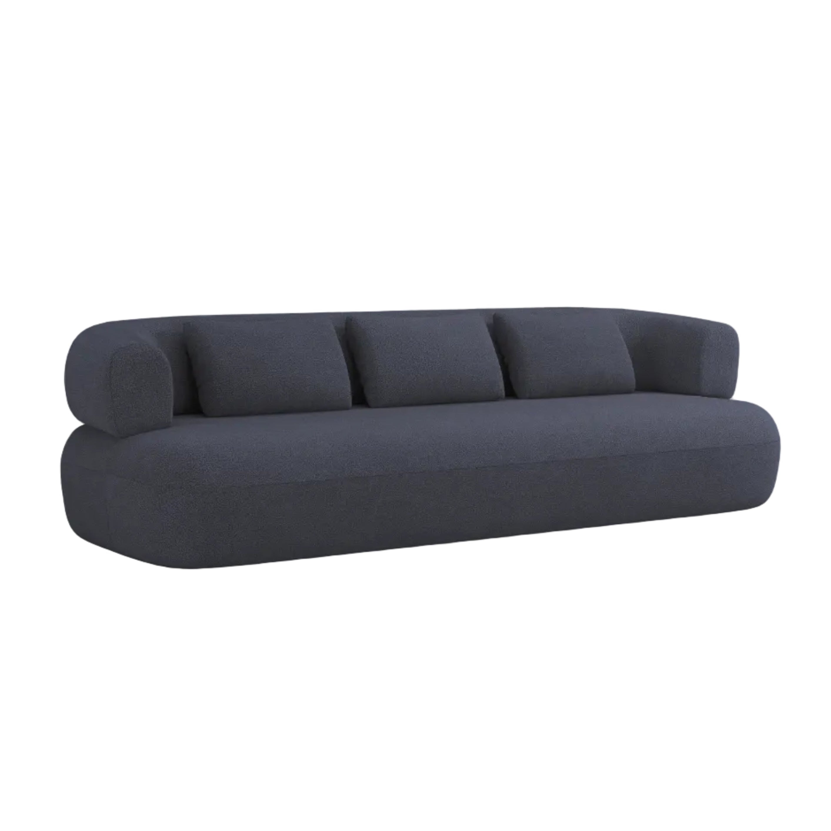 Sofa pre 3,5 osoby ALDRIN v granátovom boucle.