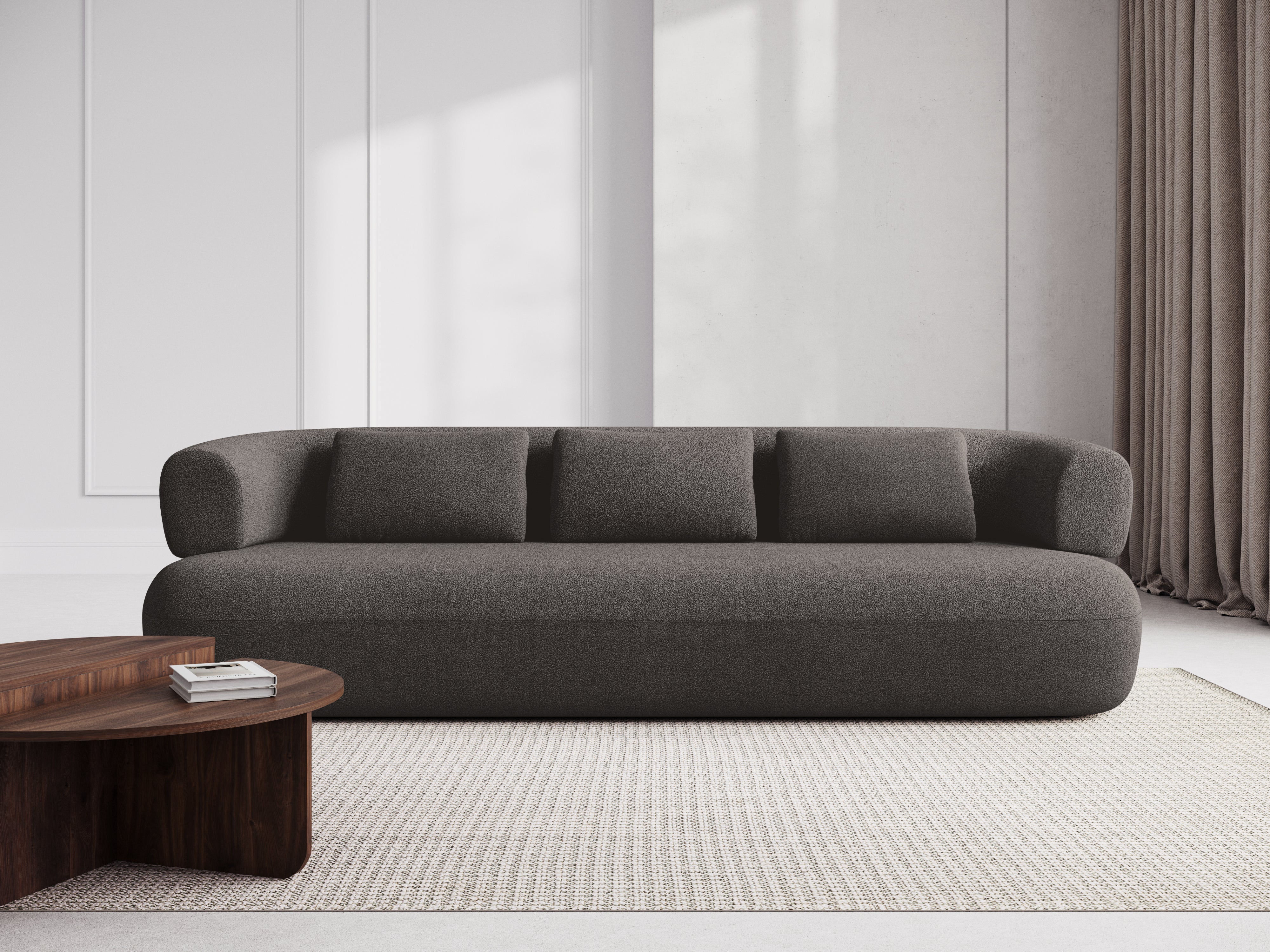 Sofa pre 3,5 osoby ALDRIN šedý boucle