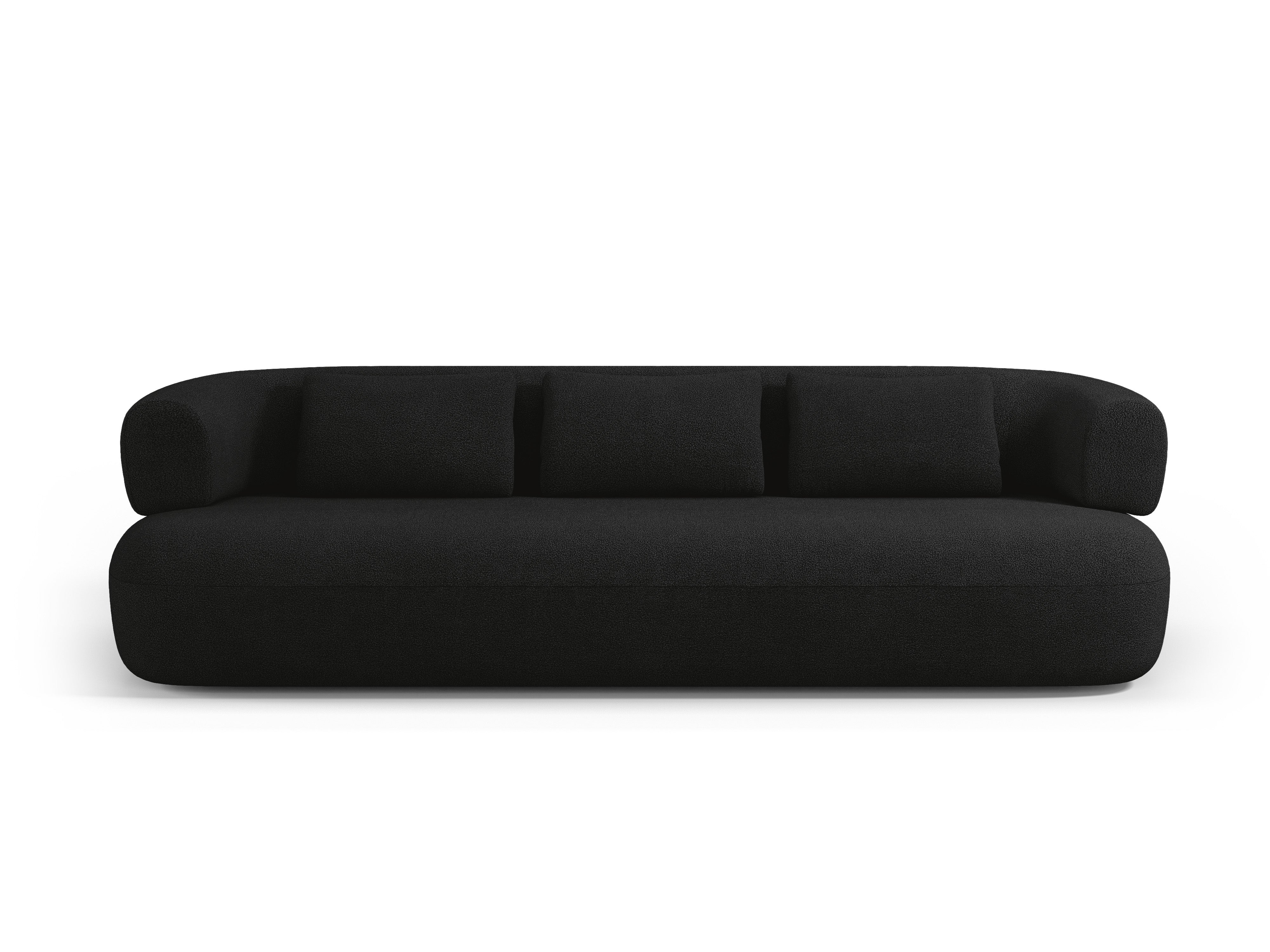Sofa pre 3,5 osoby ALDRIN čierny boucle